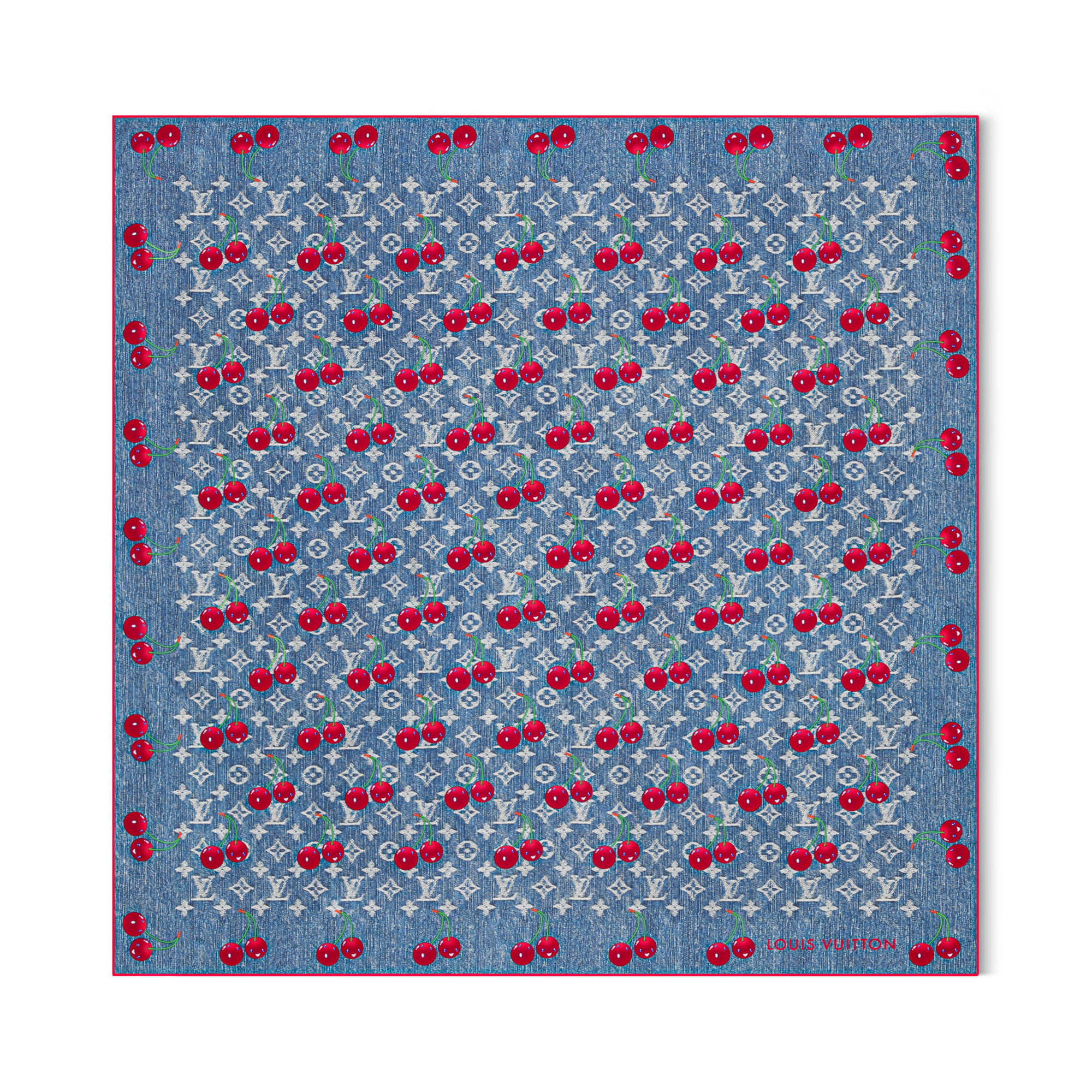 S00 Acessórios Lenços de Seda e Bandeaus  LV x TM Carré Denim Cerise 90 cm | Louis Vuitton ® (Zoom no Produto)