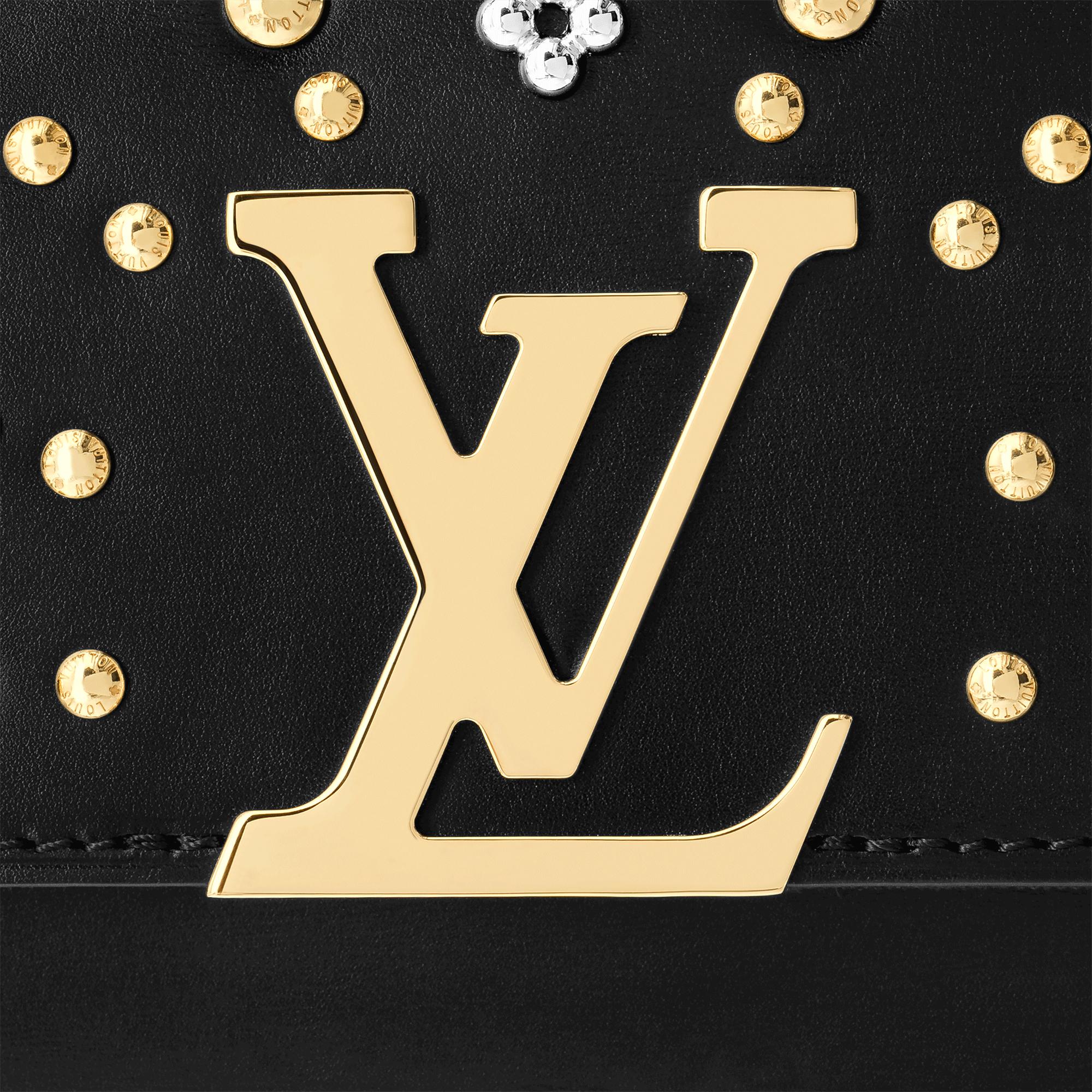 louis vuitton black bolsa gold chain