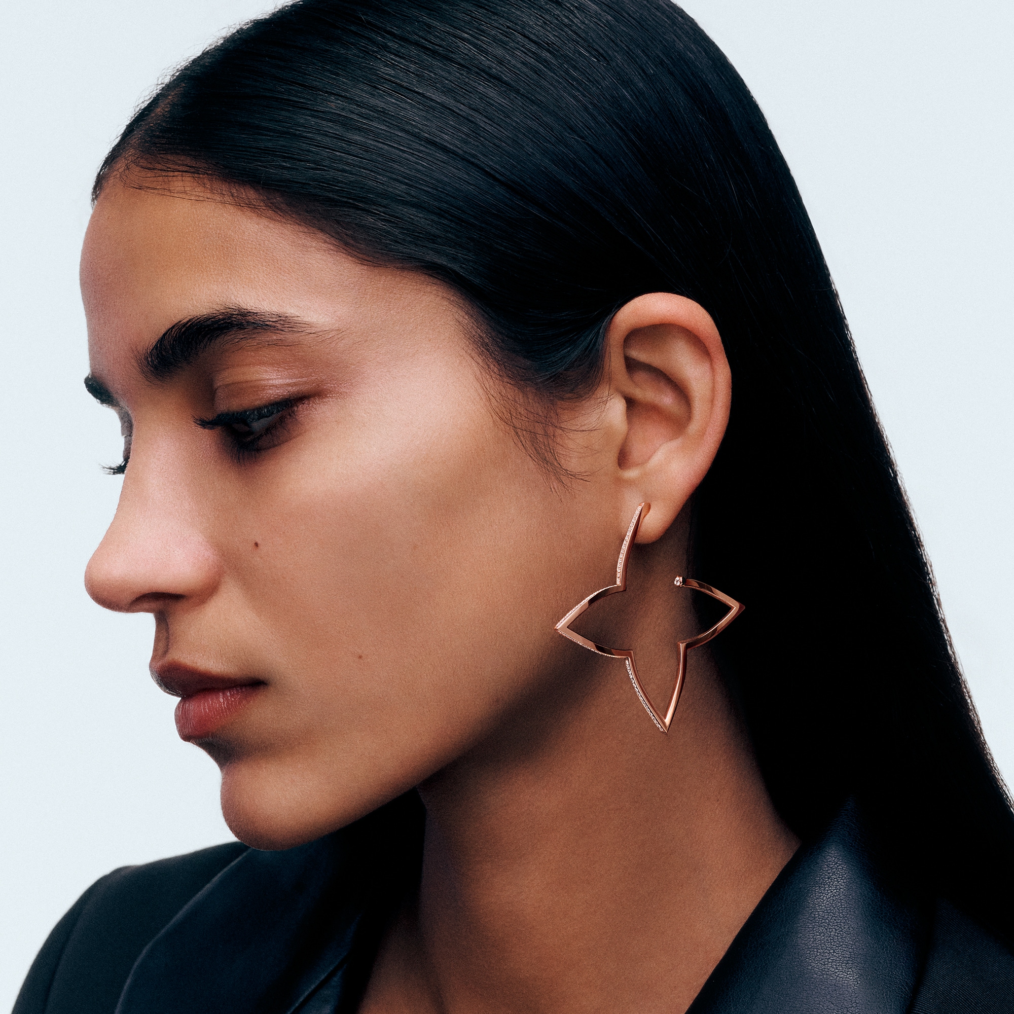  Categorias Brincos Argolas Grandes Louis Vuitton Blossom em Ouro Rosa e Diamantes | Louis Vuitton ® (Zoom no Produto)