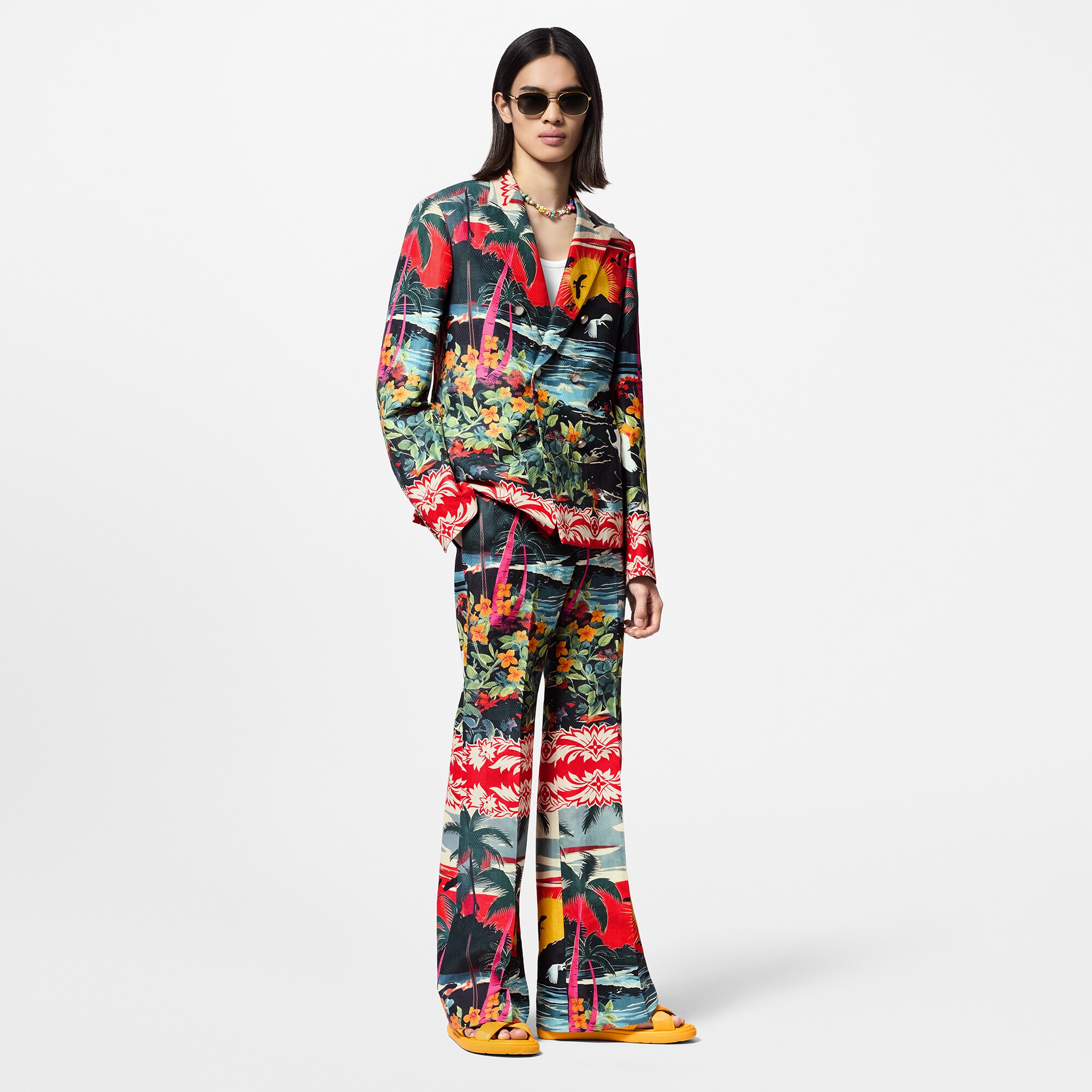  Discontinued Product Obs 12 Blazer de Alfaiataria Trespassado em Mescla de Algodão e Linho | Louis Vuitton ® (Zoom no Produto)