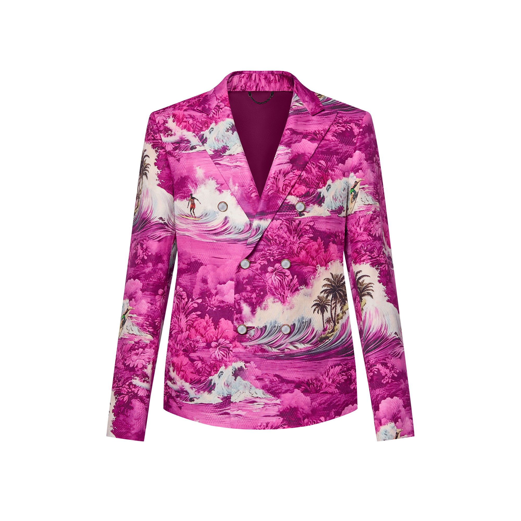  Discontinued Product Obs 12 Blazer de Alfaiataria Trespassado em Mescla de Algodão e Linho | Louis Vuitton ® (Zoom no Produto)