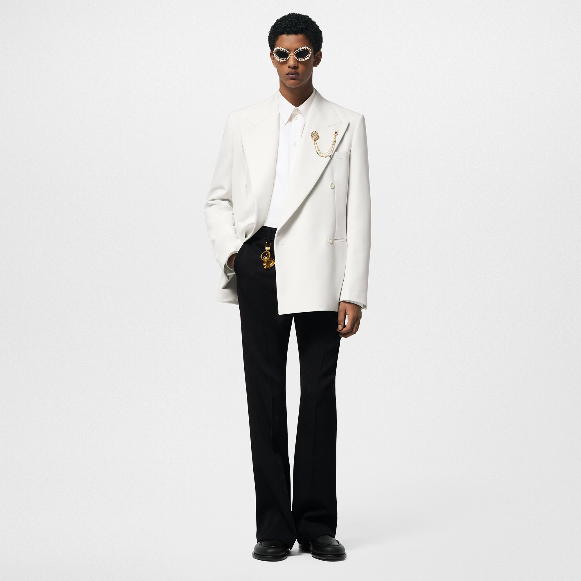  Discontinued Product Obs 12 Blazer Trespassado de Alfaiataria em Lã Tecnológica | Louis Vuitton ® (Zoom no Produto)