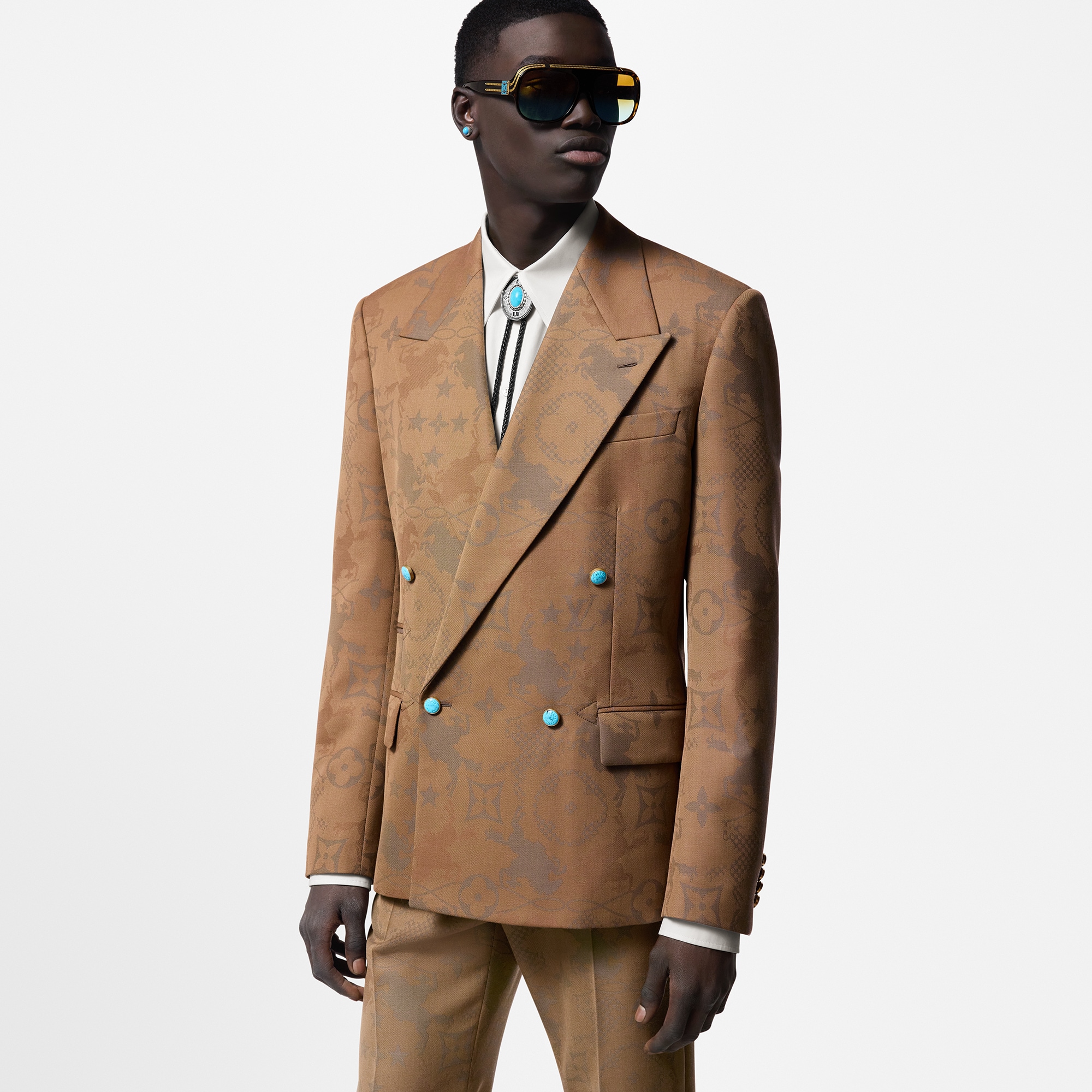  Discontinued Product Obs 9 Blazer Trespassado em Jacquard de Lã | Louis Vuitton ® (Zoom no Produto)