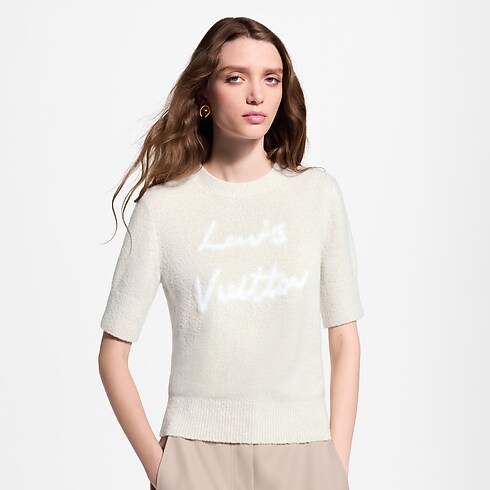 Ready-to-Wear Tricot Blusa de Malha com Assinatura em Cursiva | Louis Vuitton ® (Zoom no Produto)