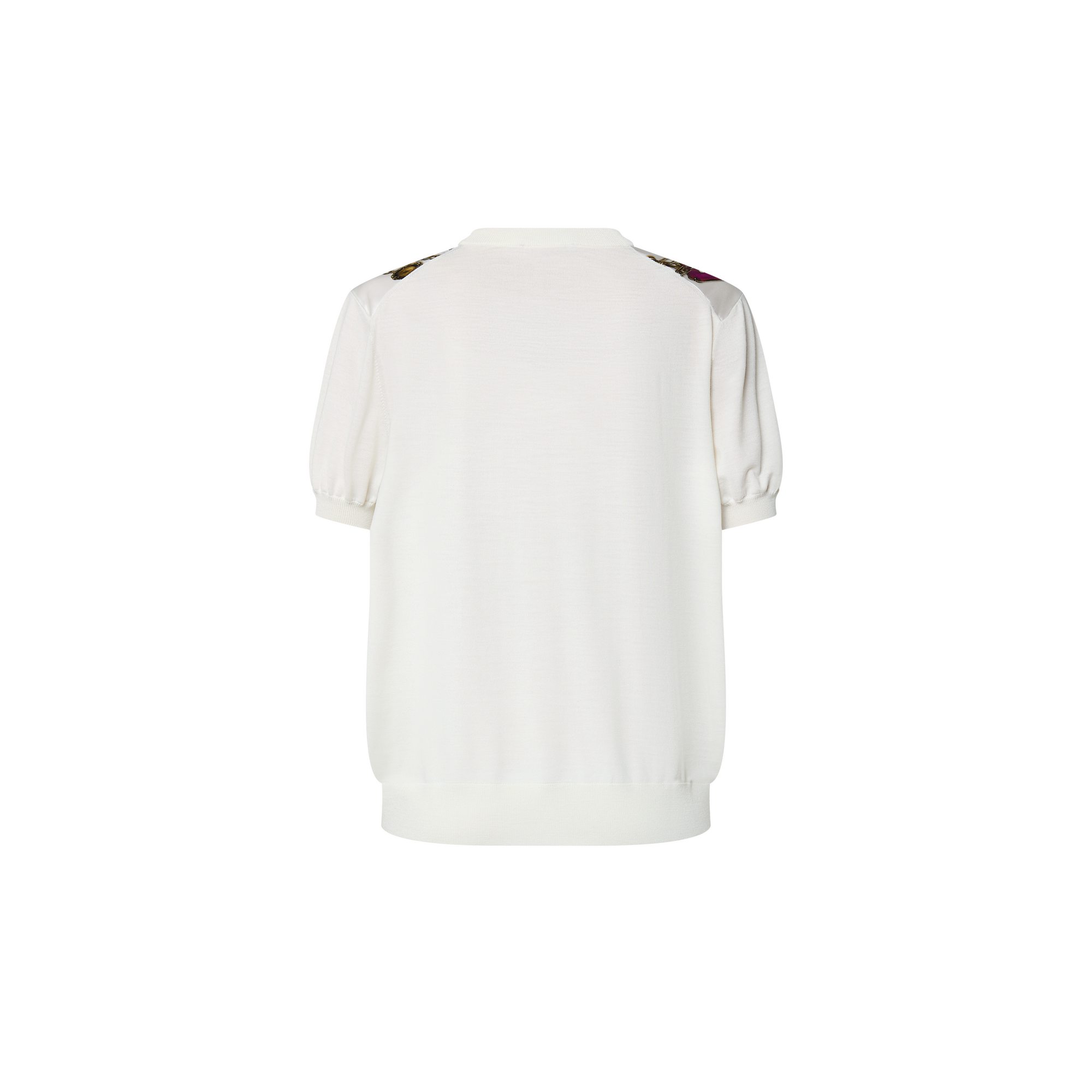  Ready-to-Wear Blusas Blusa de Malha com Estampa de Colar em Trompe L