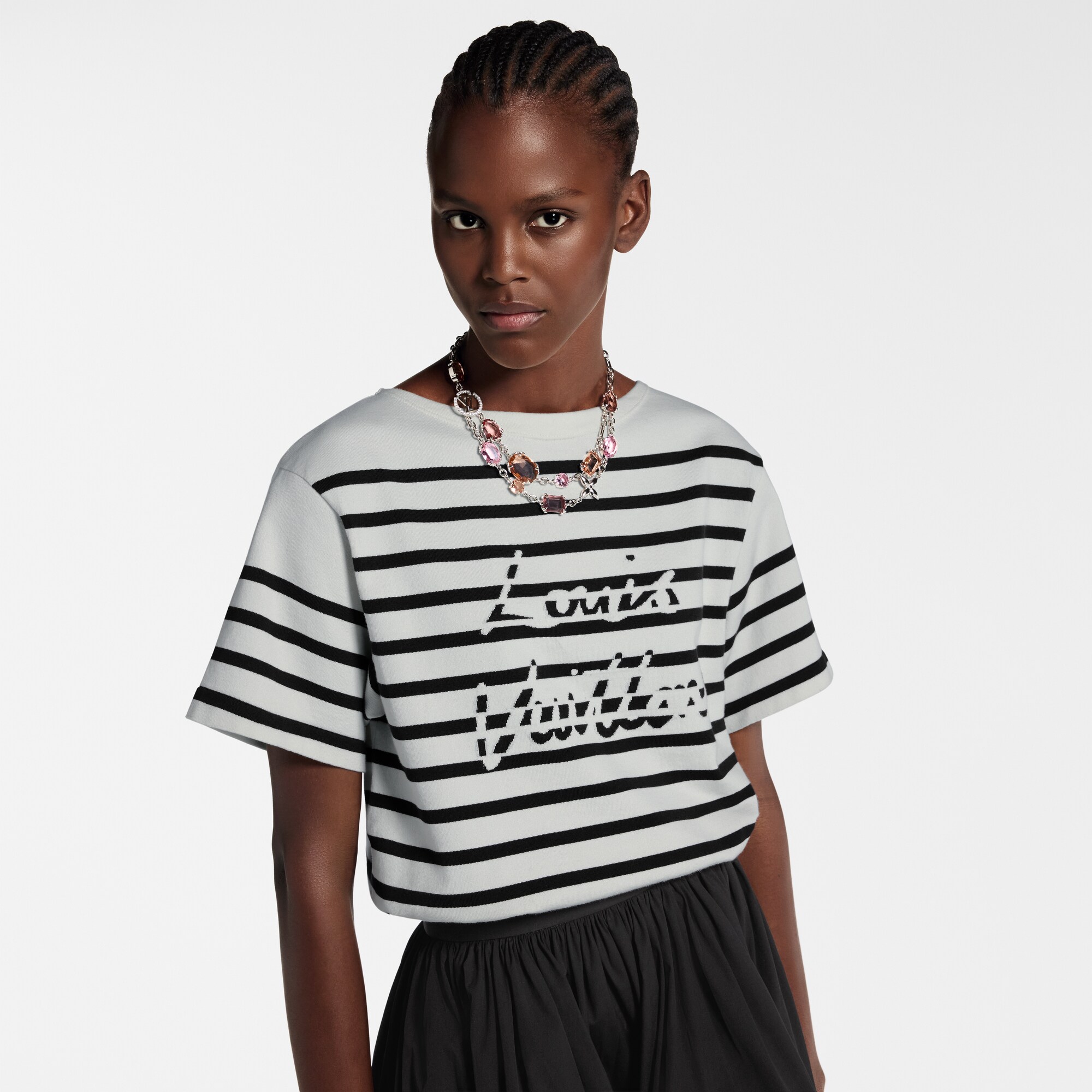  Ready-to-Wear Blusas Blusa de Malha Listrada com Assinatura | Louis Vuitton ® (Zoom no Produto)