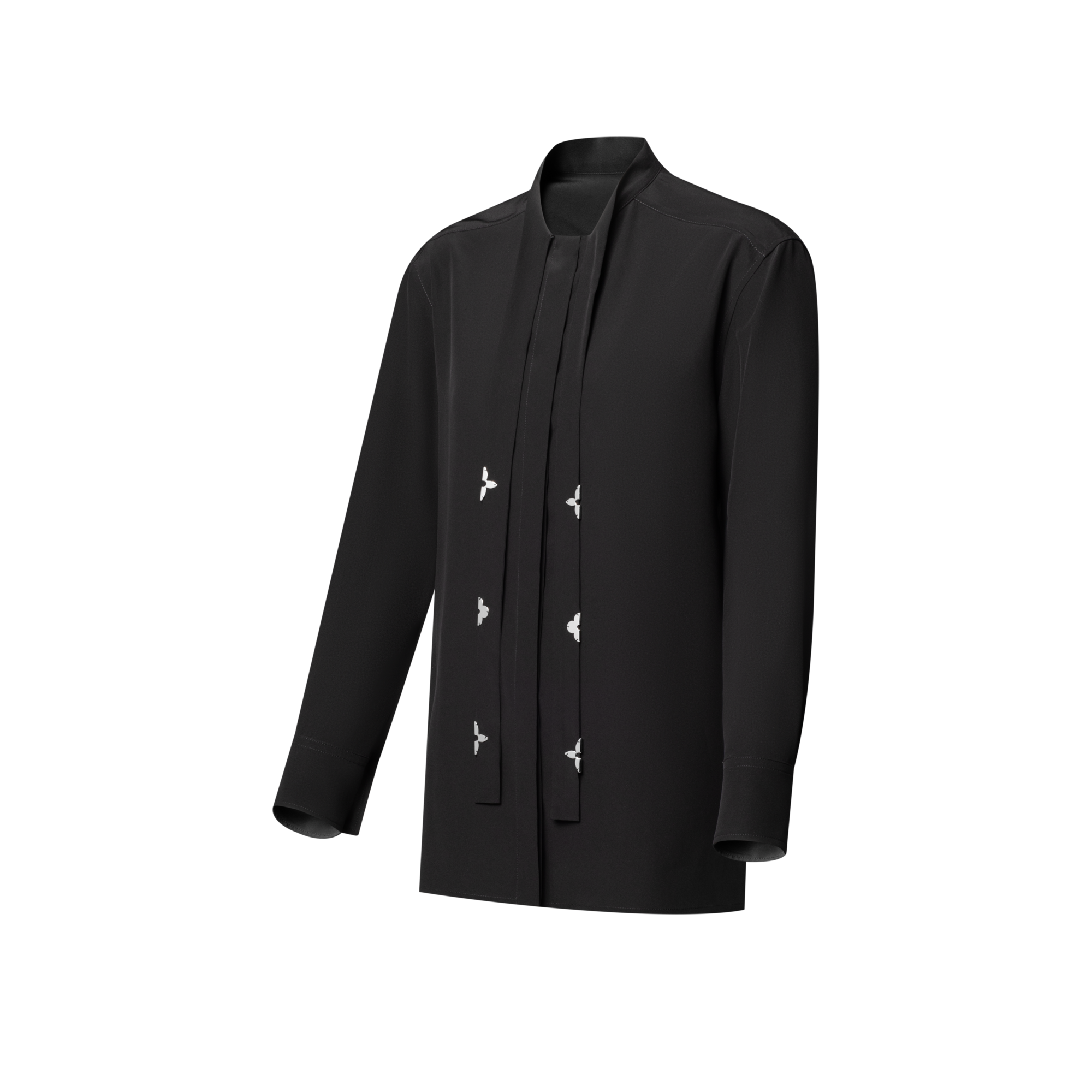  Ready-to-Wear Blusas Blusa Lavallière com Detalhes Monogram | Louis Vuitton ® (Zoom no Produto)