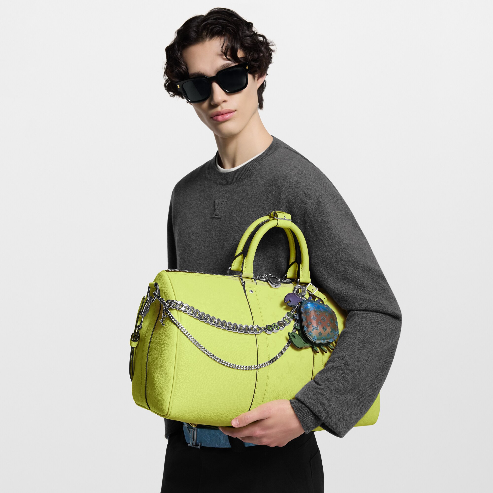 Taigarama Bolsas Masculinas Ícones LV Bolsa de Viagem Keepall Bandoulière 45 | Louis Vuitton ® (Zoom no Produto)