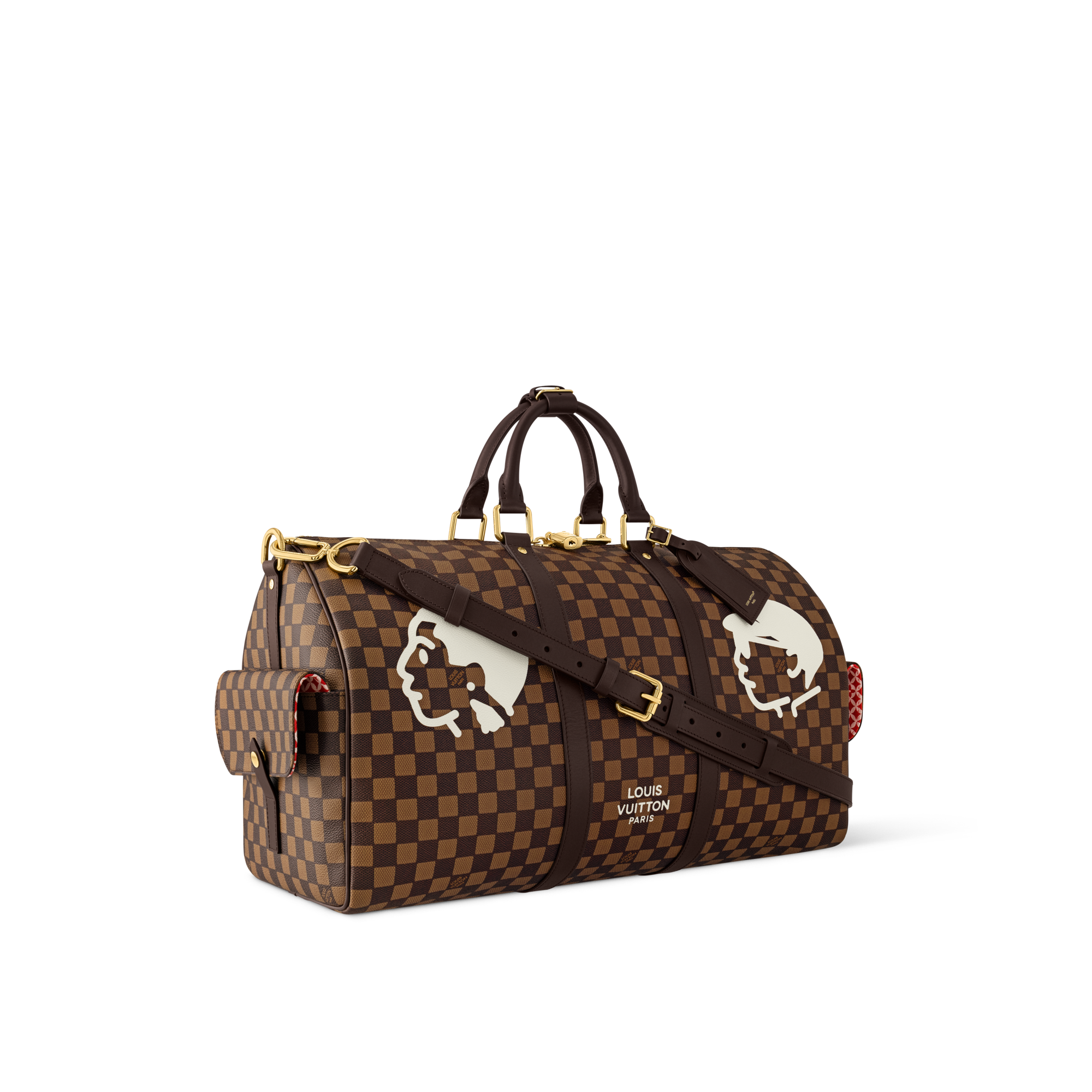 Damier Ébène Bolsas Masculinas Ícones LV Bolsa de Viagem Keepall Bandoulière 50 | Louis Vuitton ® (Zoom no Produto)