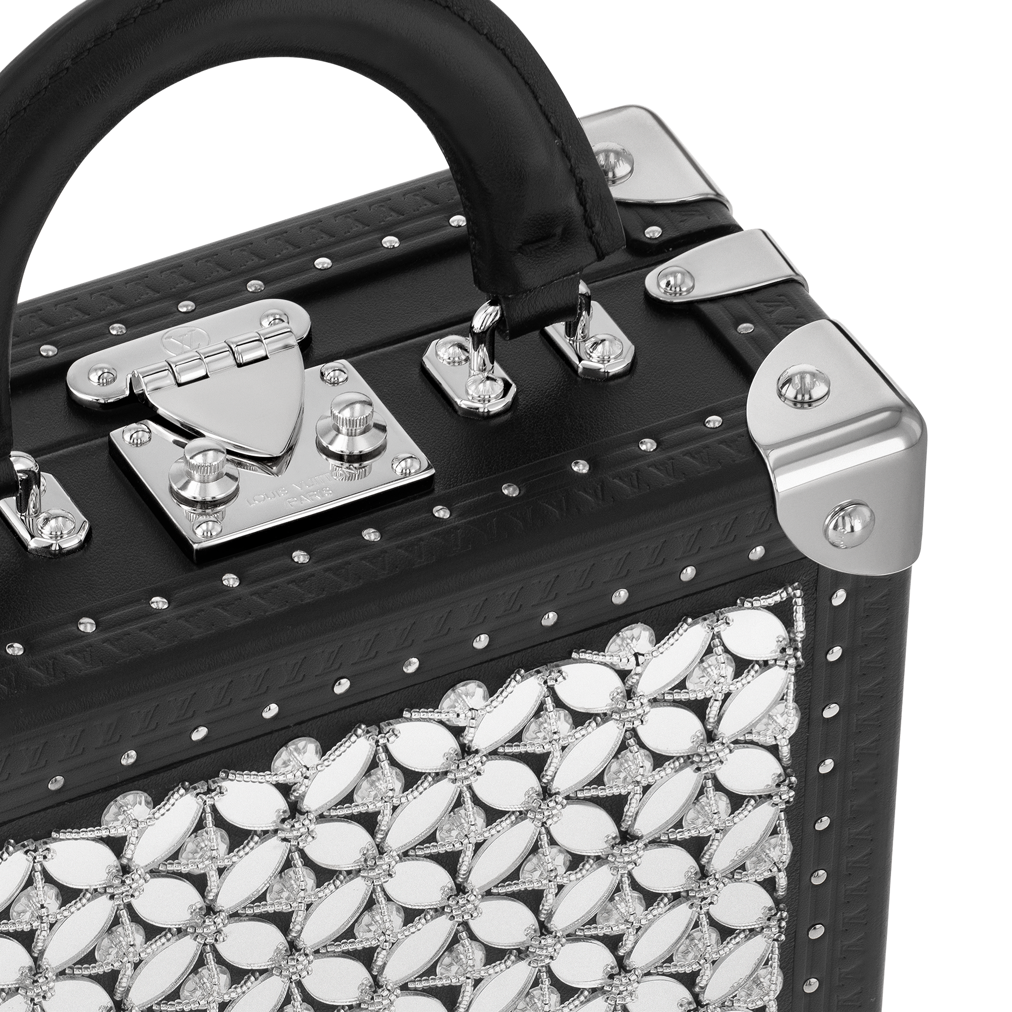 Couros High End Baús Seleção da Temporada Bolsa Mini Square Trunk LV Flower | Louis Vuitton ® (Zoom no Produto)