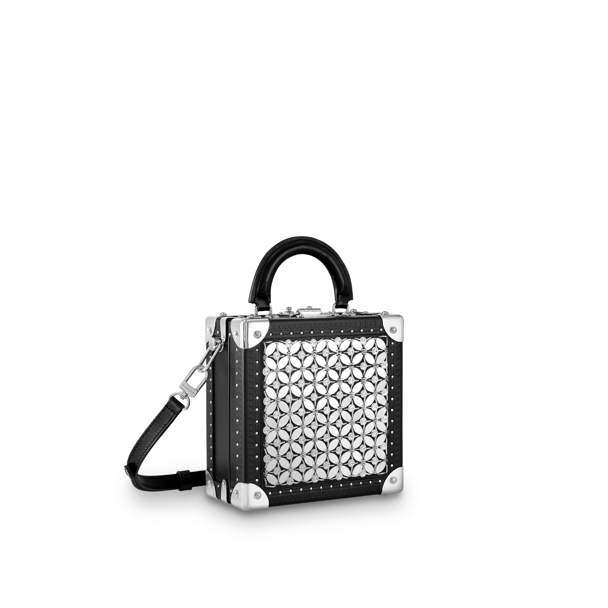 Couros High End Baús Seleção da Temporada Bolsa Mini Square Trunk LV Flower | Louis Vuitton ® (Zoom no Produto)
