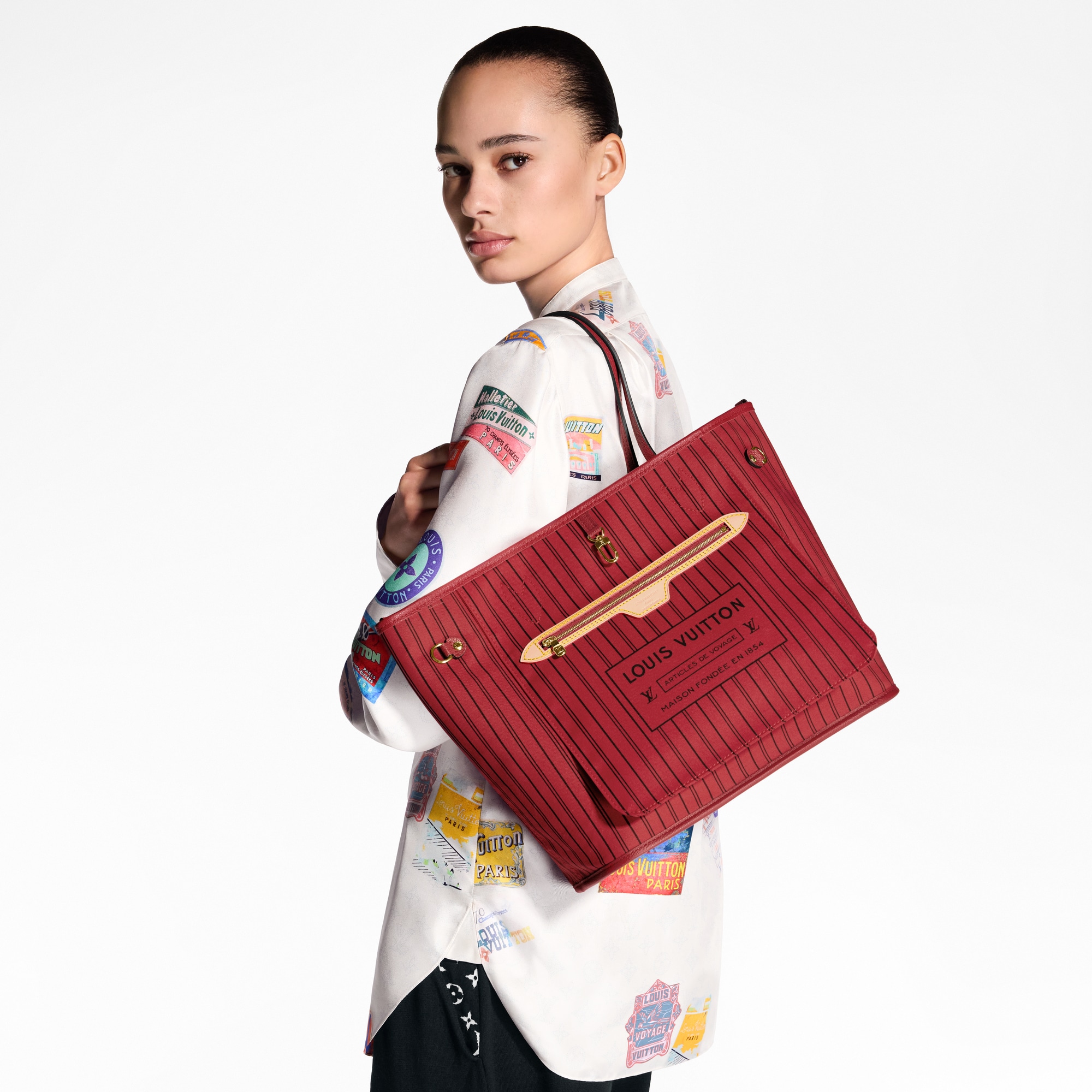 Monogram Bolsas Femininas Ícones LV Bolsa Neverfull Bandoulière Upside Down MM | Louis Vuitton ® (Zoom no Produto)