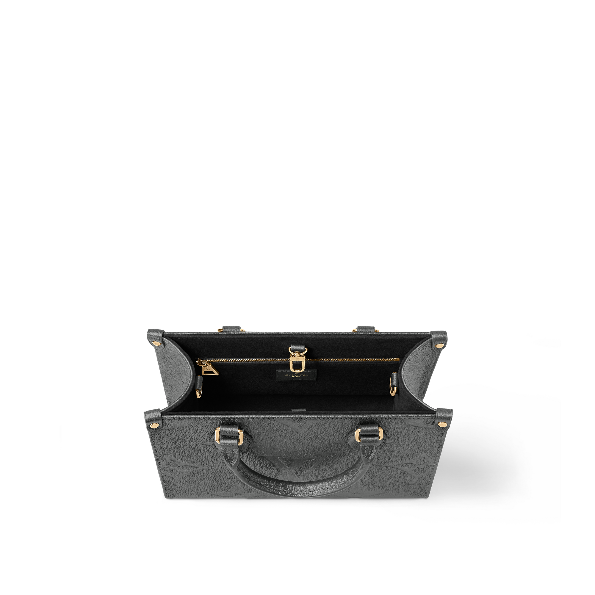 Couro Monogram Empreinte Bolsas Femininas Ícones LV Bolsa Tote OnTheGo PM | Louis Vuitton ® (Zoom no Produto)