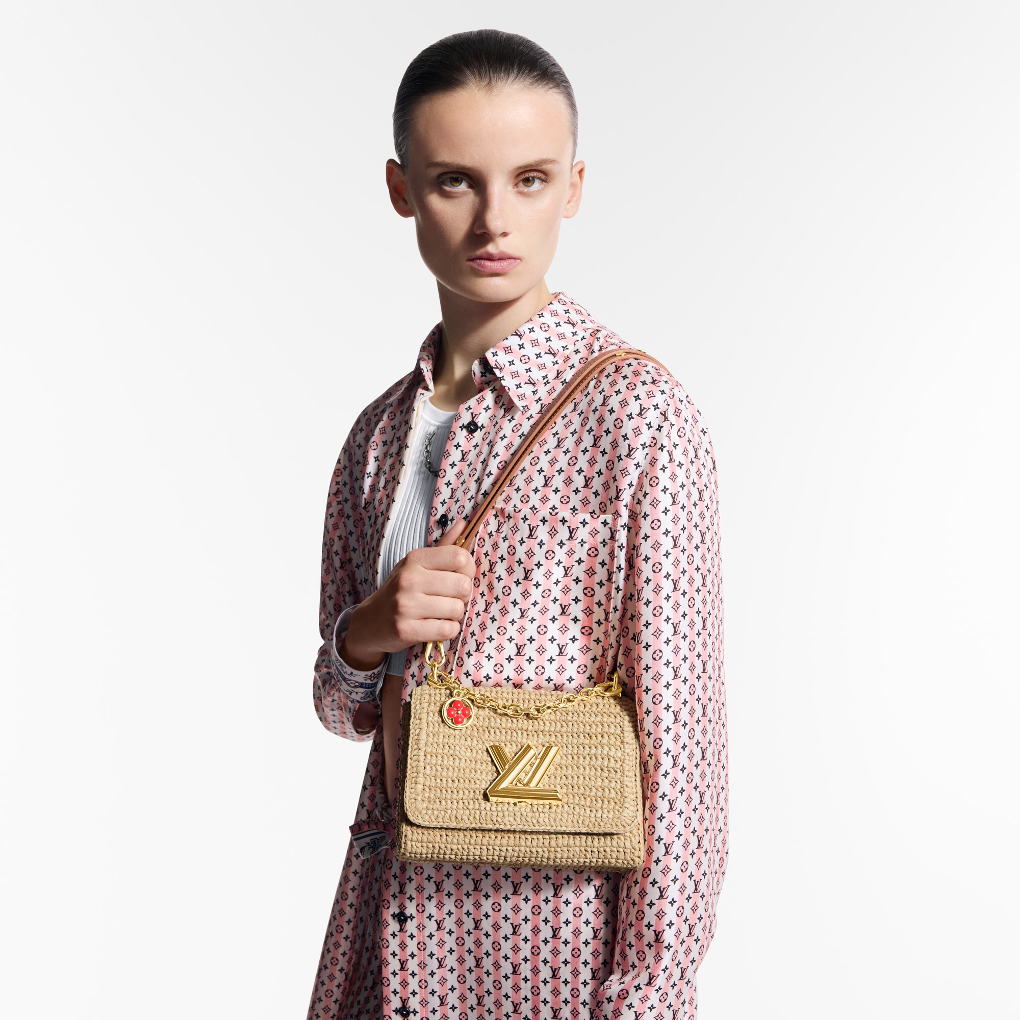 Outros Couros Bolsas Femininas Ícones LV Bolsa Twist PM Slim | Louis Vuitton ® (Zoom no Produto)