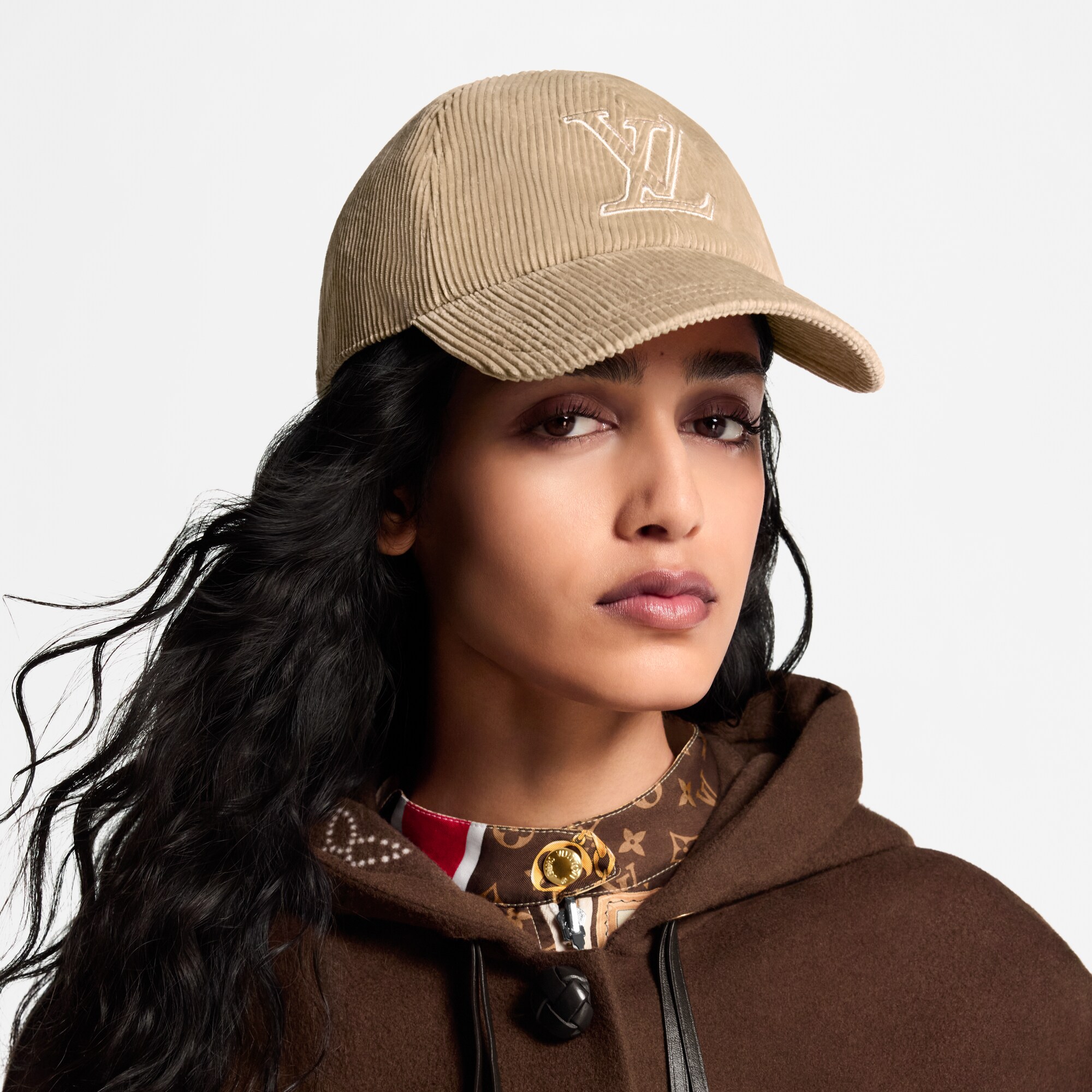 S00 Acessórios Chapéus Boné LV Signature em Veludo Cotelê | Louis Vuitton ® (Zoom no Produto)