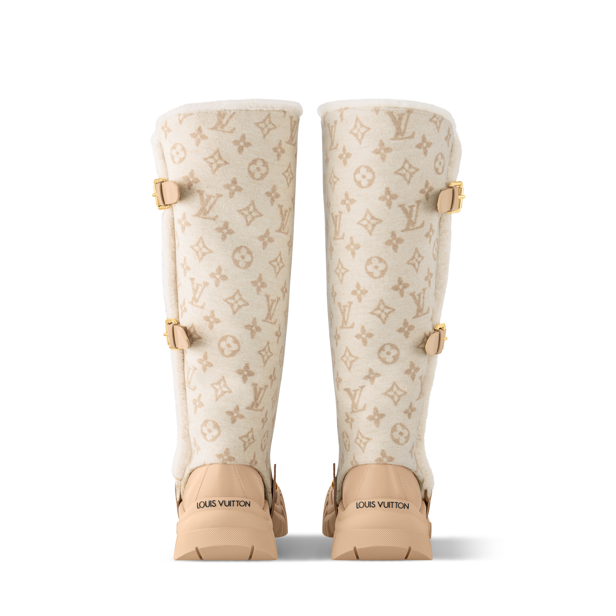  Discontinued Product Obs 16 Bota de Cano Alto Flat Ruby | Louis Vuitton ® (Zoom no Produto)