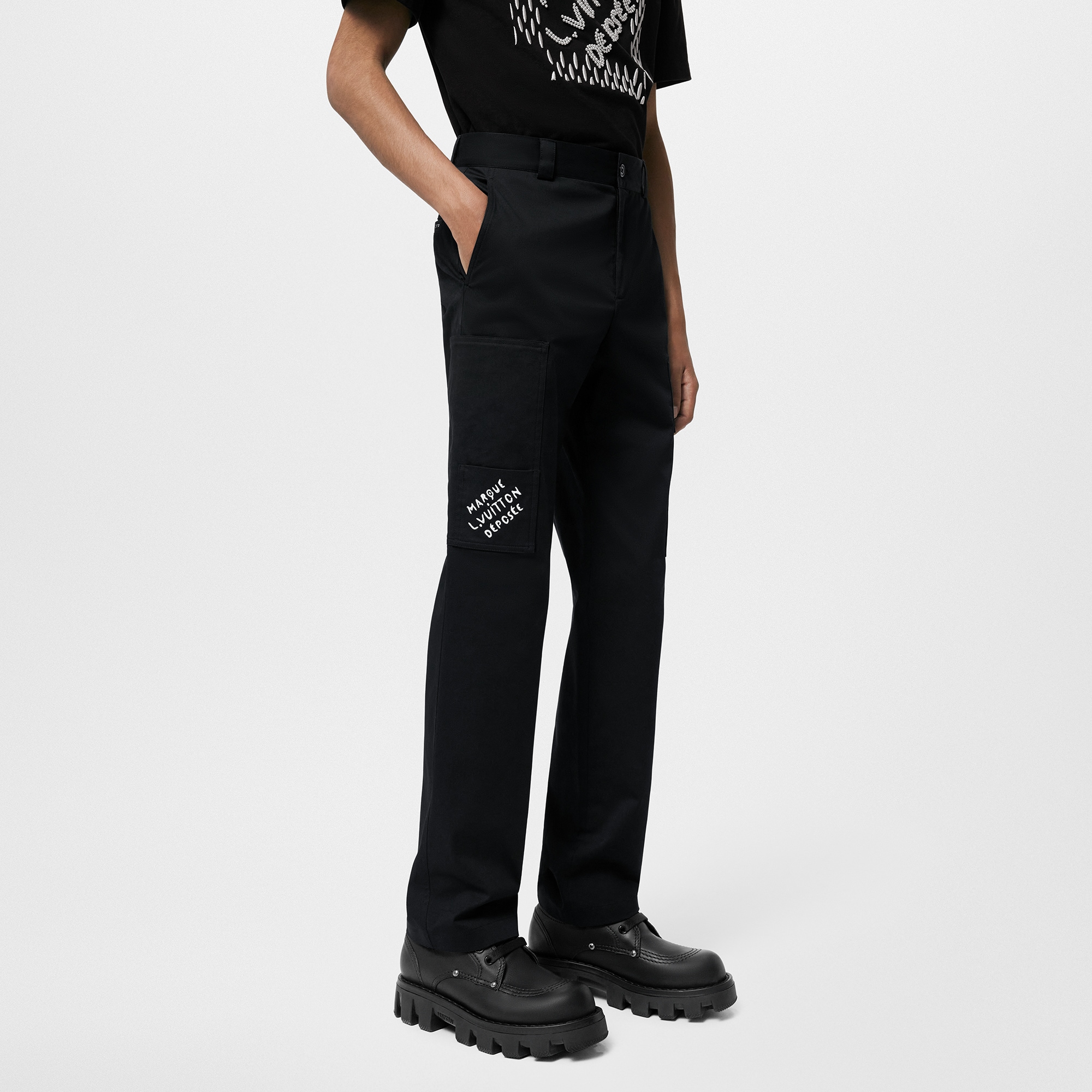  Discontinued Product Obs 12 Calça Cargo de Algodão com Assinatura | Louis Vuitton ® (Zoom no Produto)