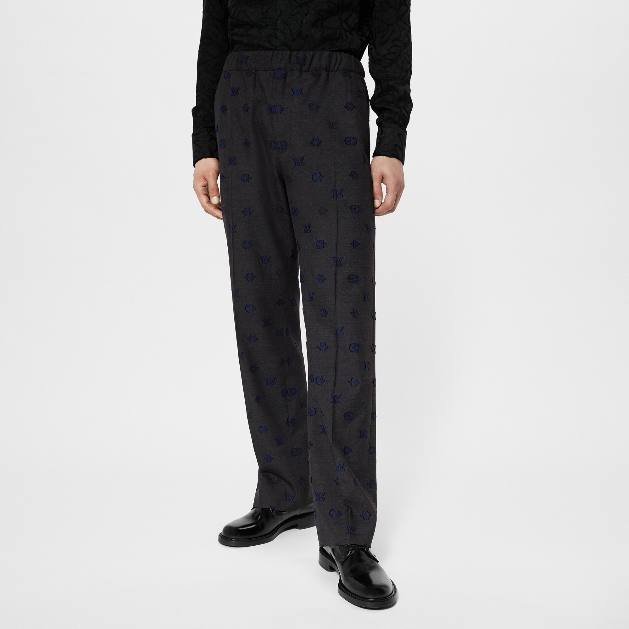  Discontinued Product Obs 12 Calça com Cordão em Mescla de Lã | Louis Vuitton ® (Zoom no Produto)