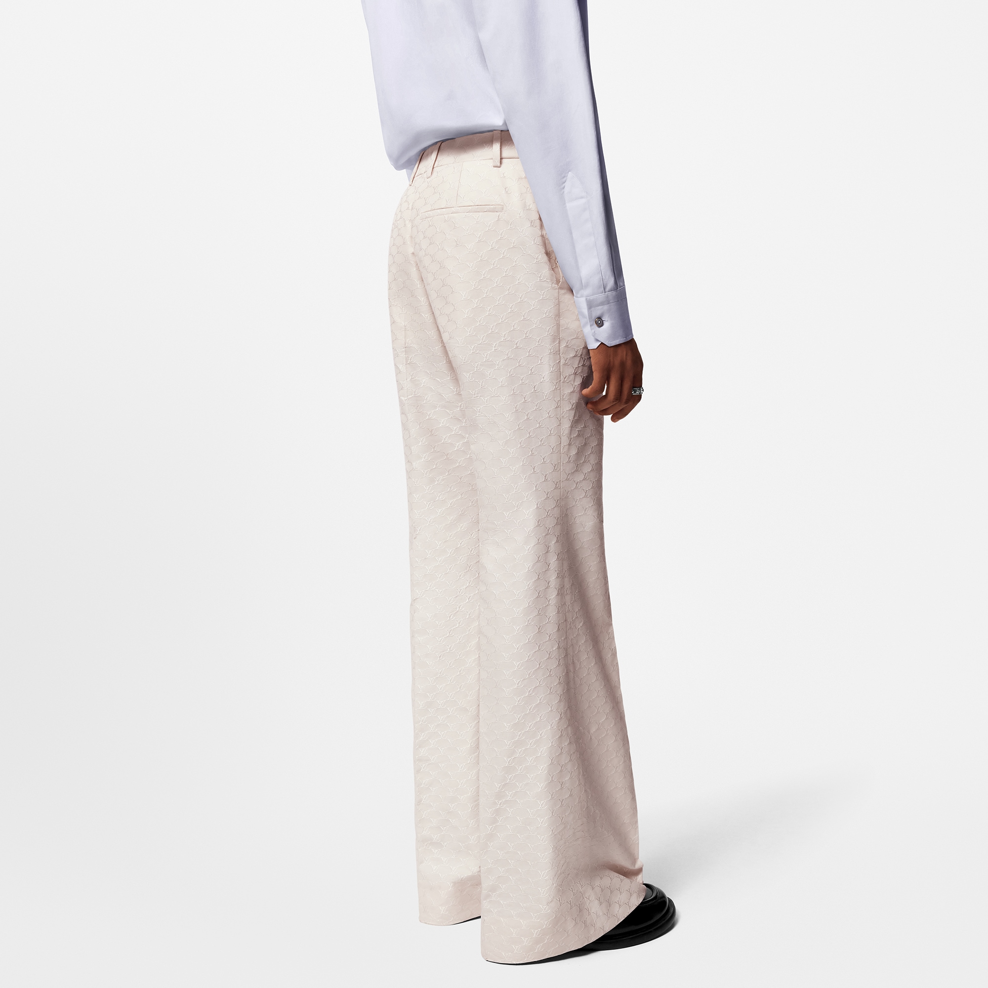  Discontinued Product Obs 12 Calça de Alfaiataria Flare em Mescla de Seda e Algodão | Louis Vuitton ® (Zoom no Produto)