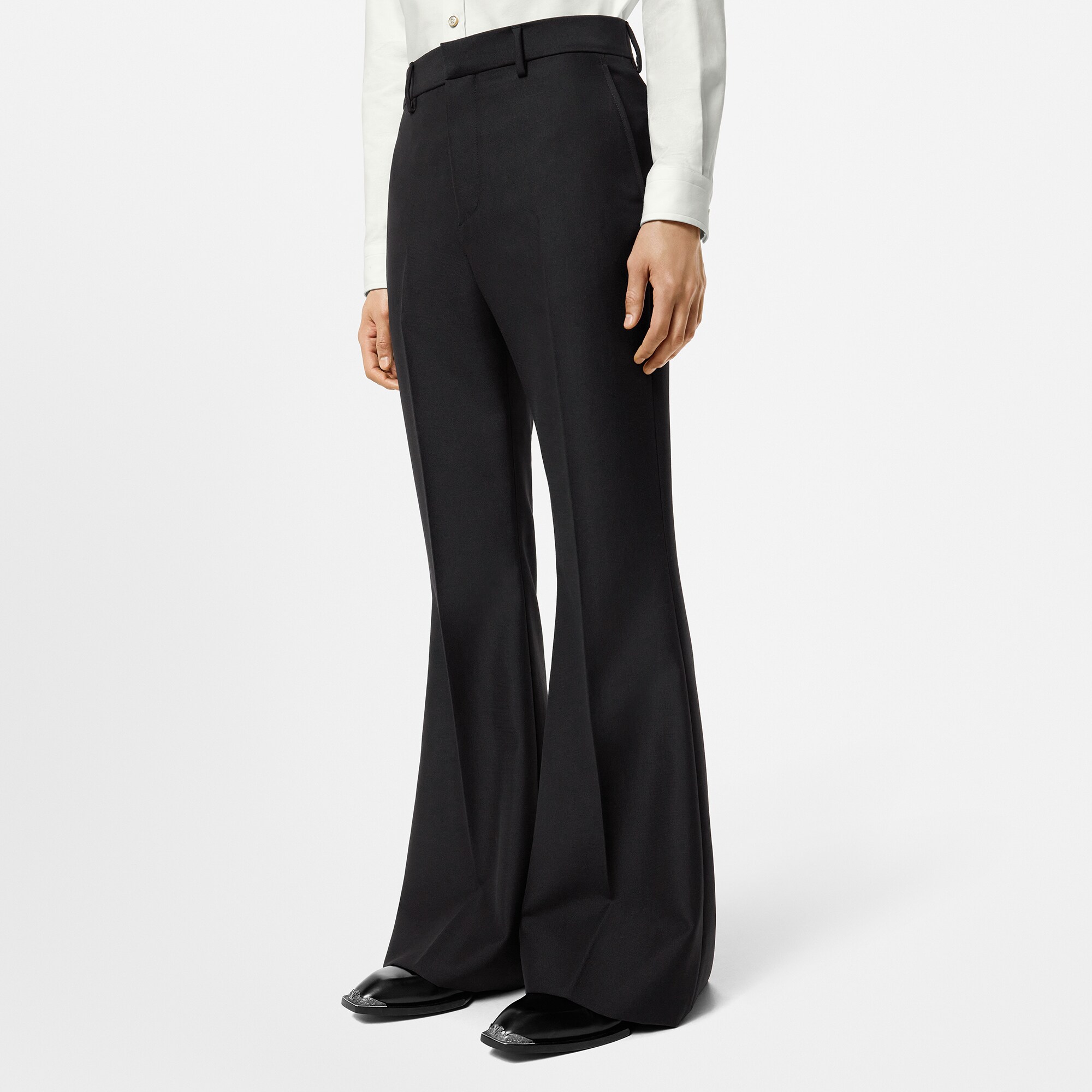  Discontinued Product Obs 12 Calça Flare de Alfaiataria em Lã | Louis Vuitton ® (Zoom no Produto)