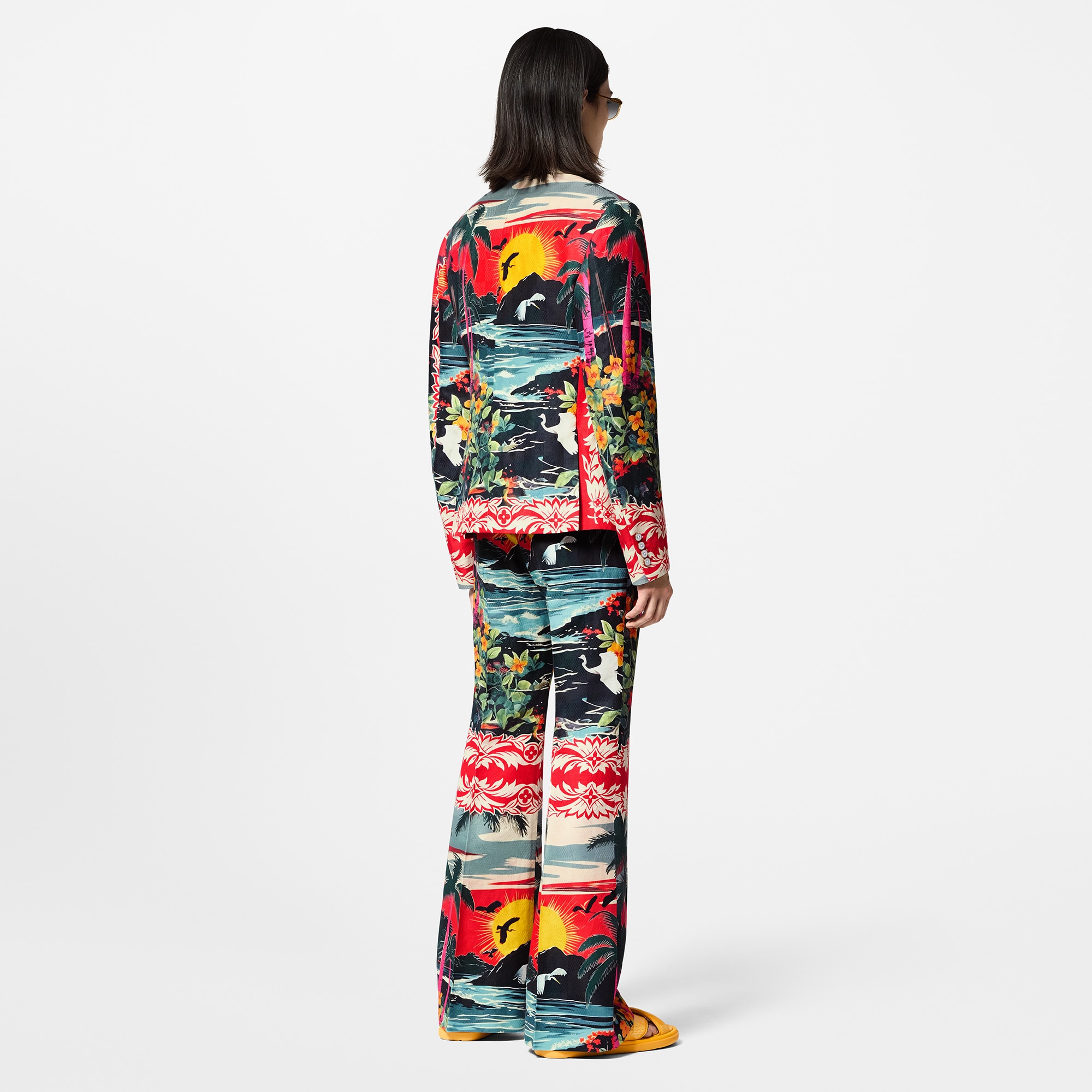  Discontinued Product Obs 12 Calça Flare de Alfaiataria em Mescla de Algodão e Linho | Louis Vuitton ® (Zoom no Produto)