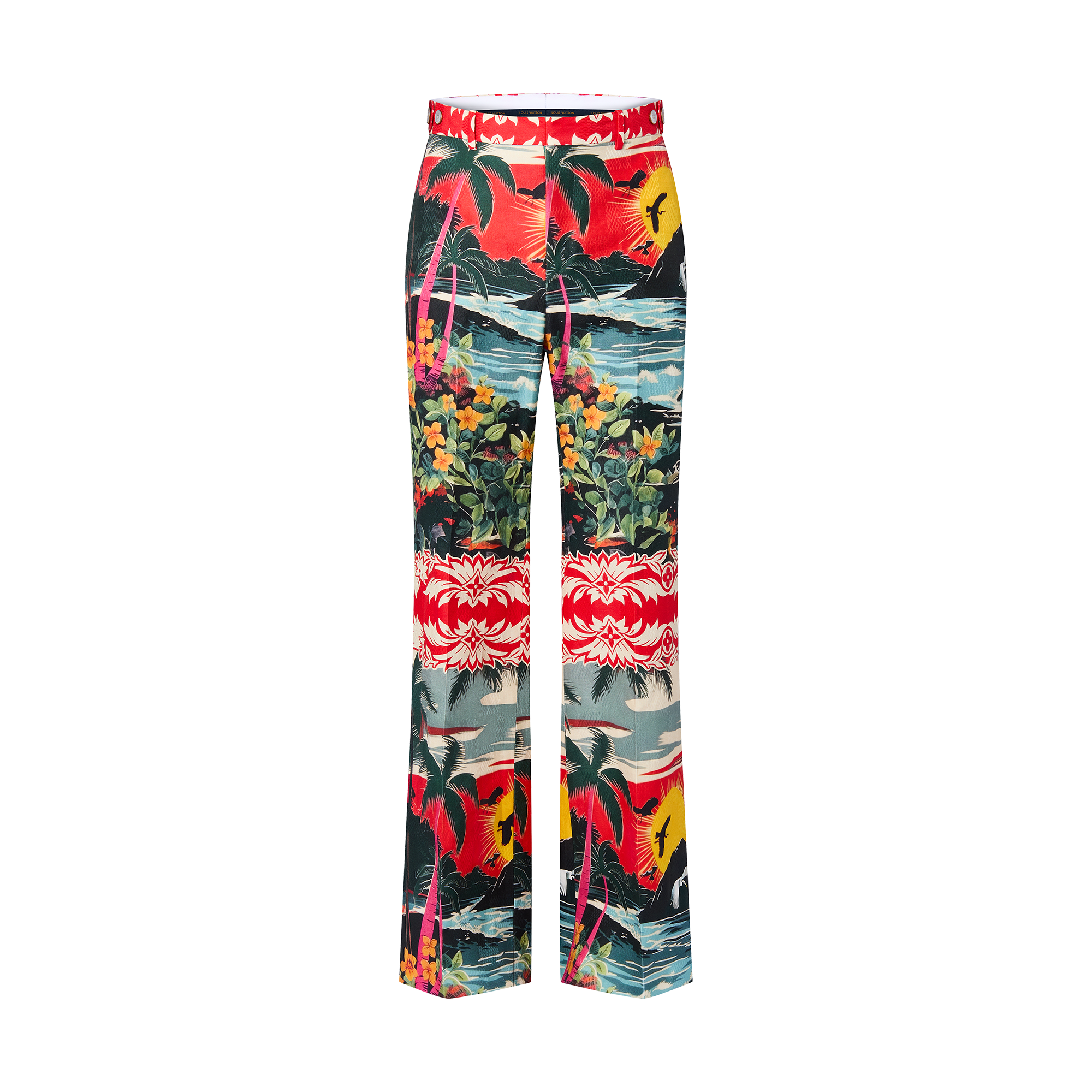  Discontinued Product Obs 12 Calça Flare de Alfaiataria em Mescla de Algodão e Linho | Louis Vuitton ® (Zoom no Produto)