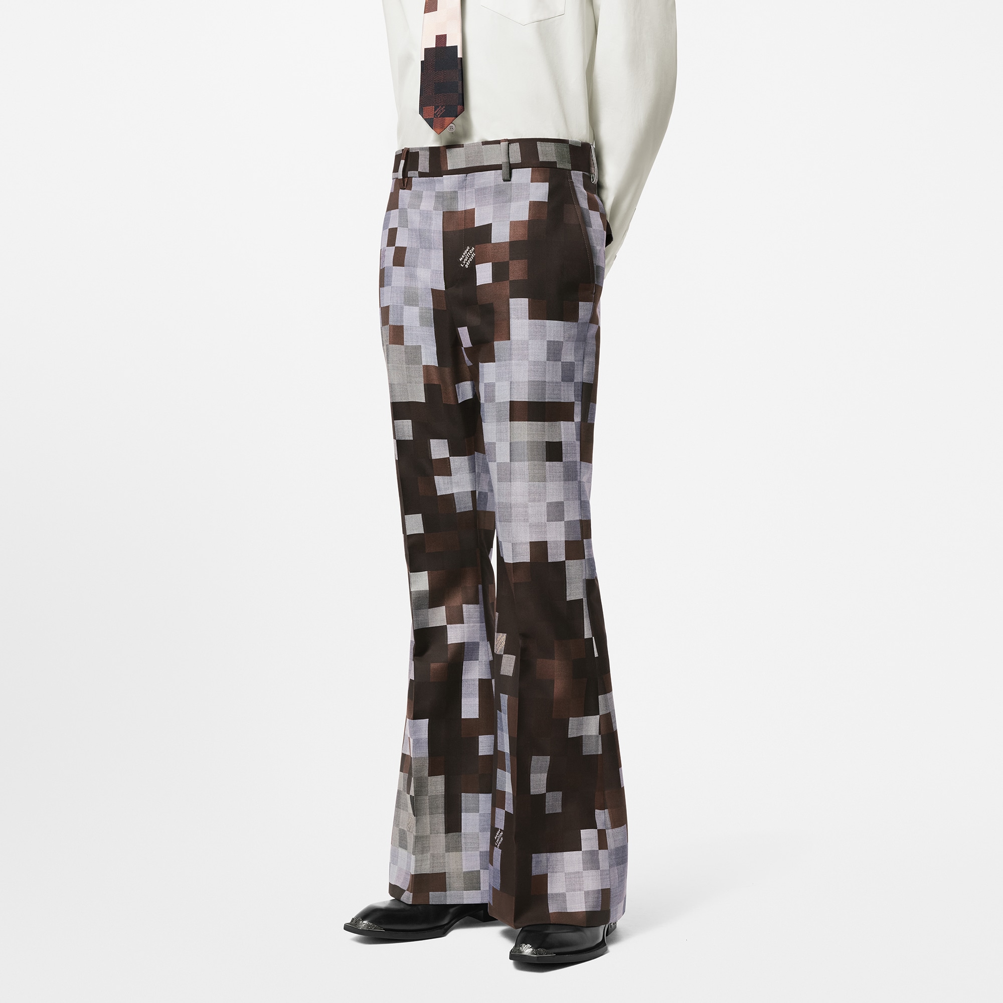  Discontinued Product Obs 12 Calça Flare de Alfaiataria em Mescla de Seda e Lã | Louis Vuitton ® (Zoom no Produto)