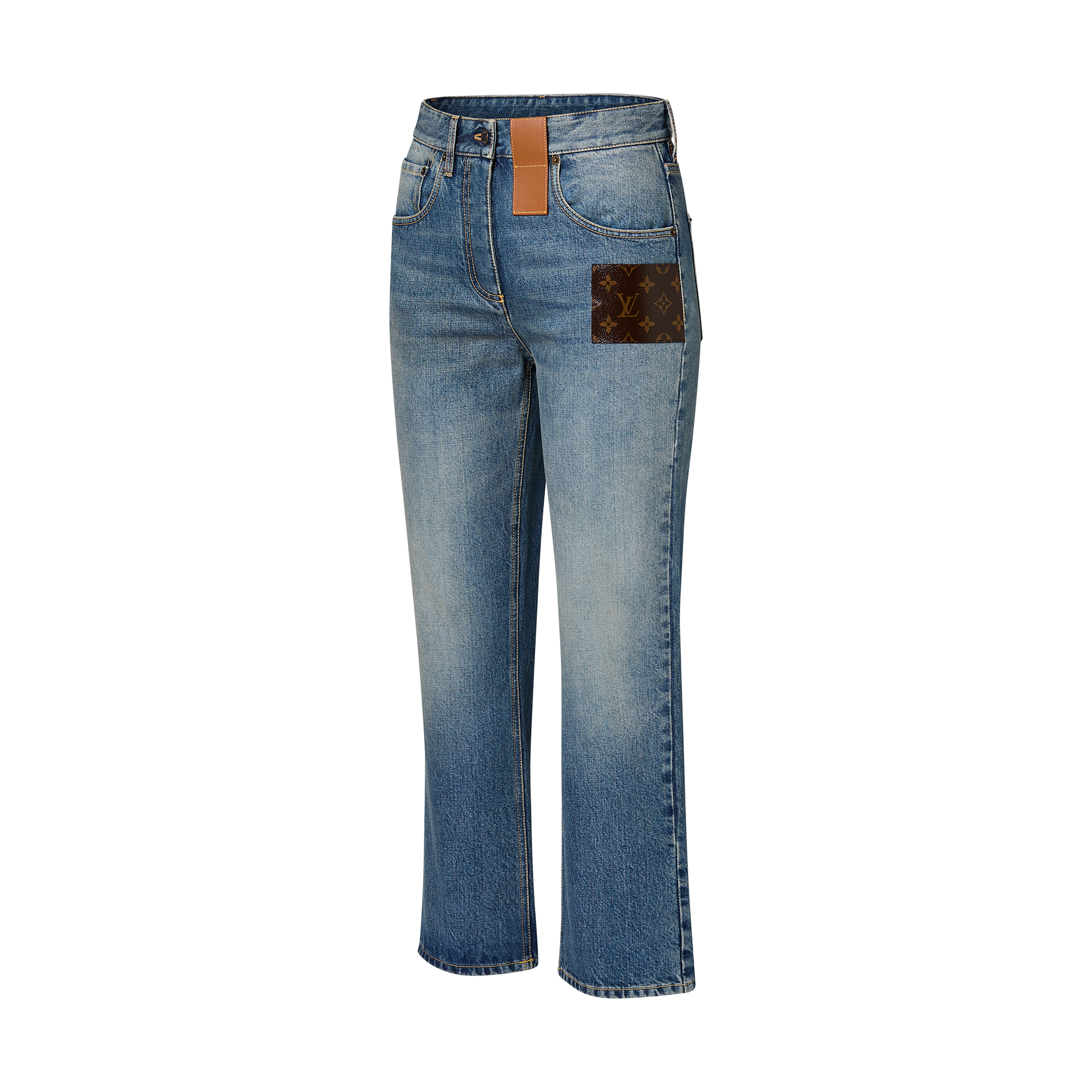  Ready-to-Wear Calças Calça Jeans com Patch Monogram | Louis Vuitton ® (Zoom no Produto)