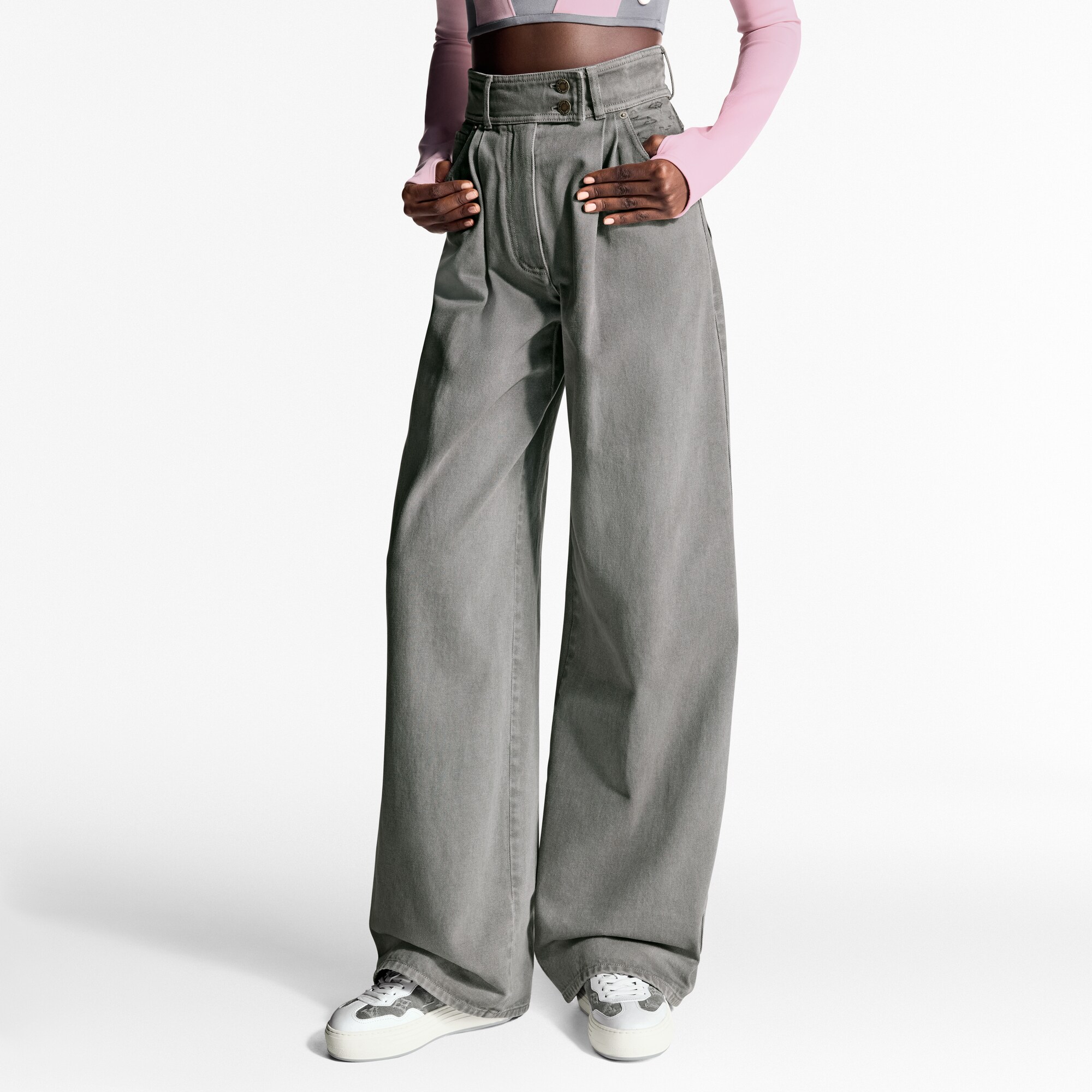  Ready-to-Wear Calças Calça Jeans com Pregas | Louis Vuitton ® (Zoom no Produto)