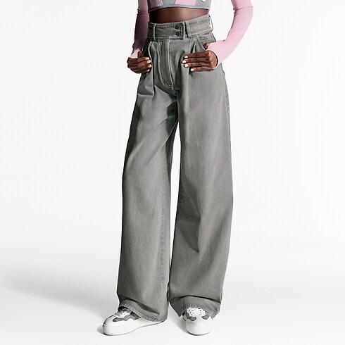 Ready-to-Wear Calças Calça Jeans com Pregas | Louis Vuitton ® (Zoom no Produto)