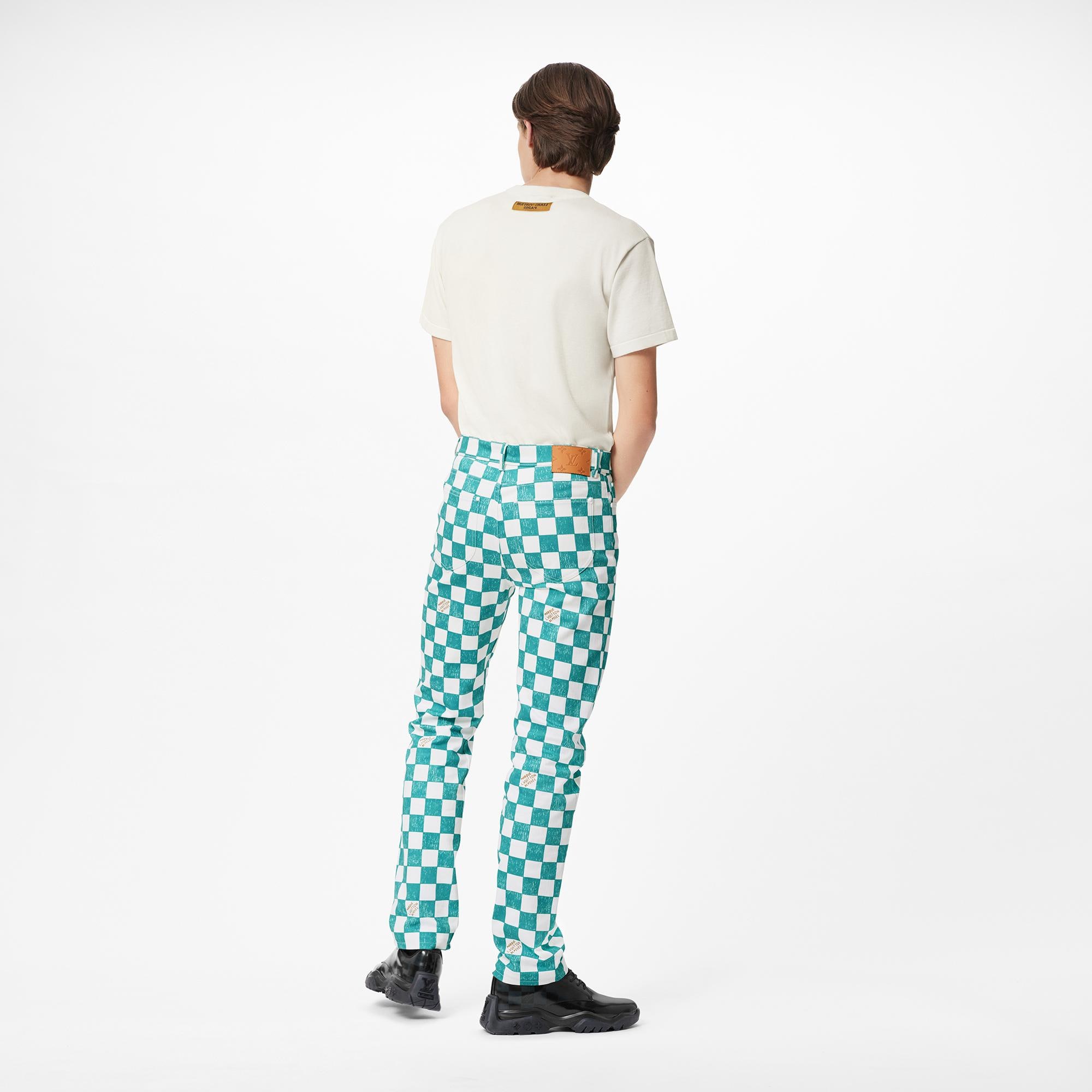  Discontinued Product Obs 10 Calça Jeans Damier Regular Fit | Louis Vuitton ® (Zoom no Produto)