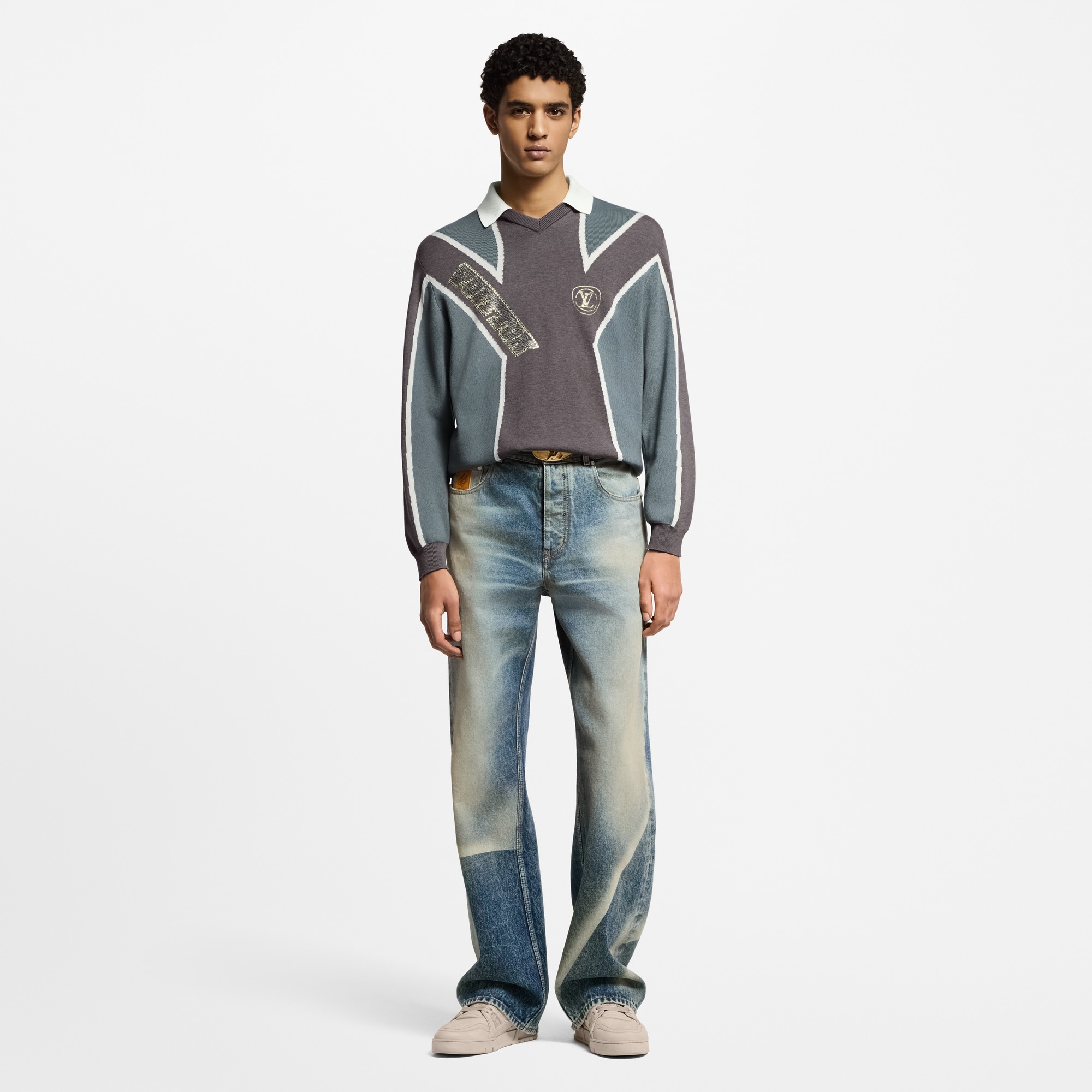  Ready-to-Wear Roupas em Denim Calça Jeans de Skatista com Efeito Desbotado | Louis Vuitton ® (Zoom no Produto)