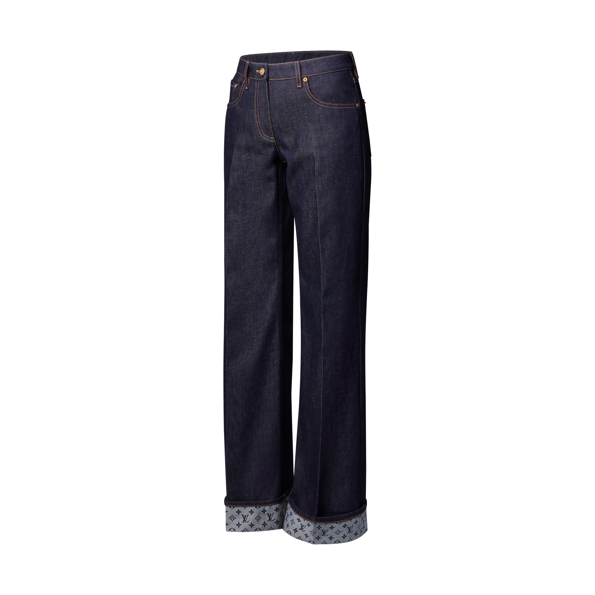  Ready-to-Wear Calças Calça Jeans Flare com Barra Virada | Louis Vuitton ® (Zoom no Produto)