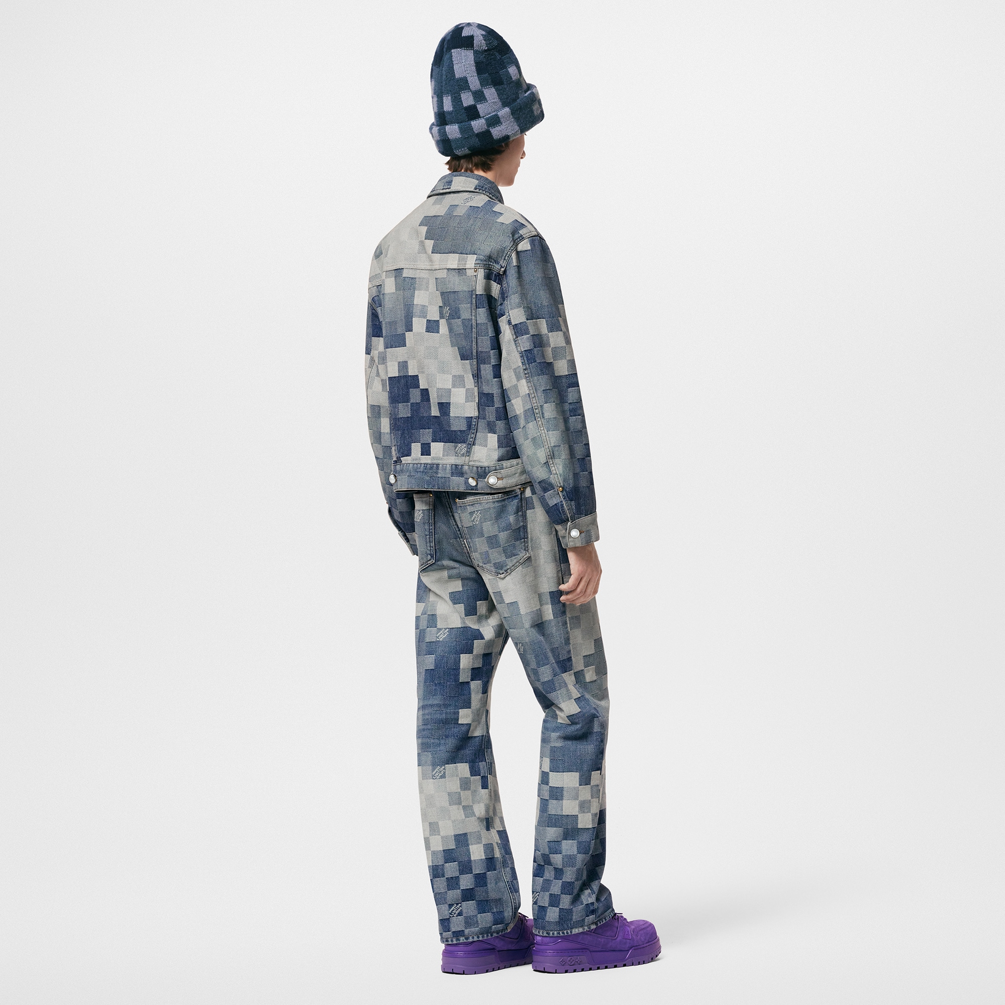  Ready-to-Wear Roupas em Denim Calça Jeans Skate em Xadrez Damier | Louis Vuitton ® (Zoom no Produto)