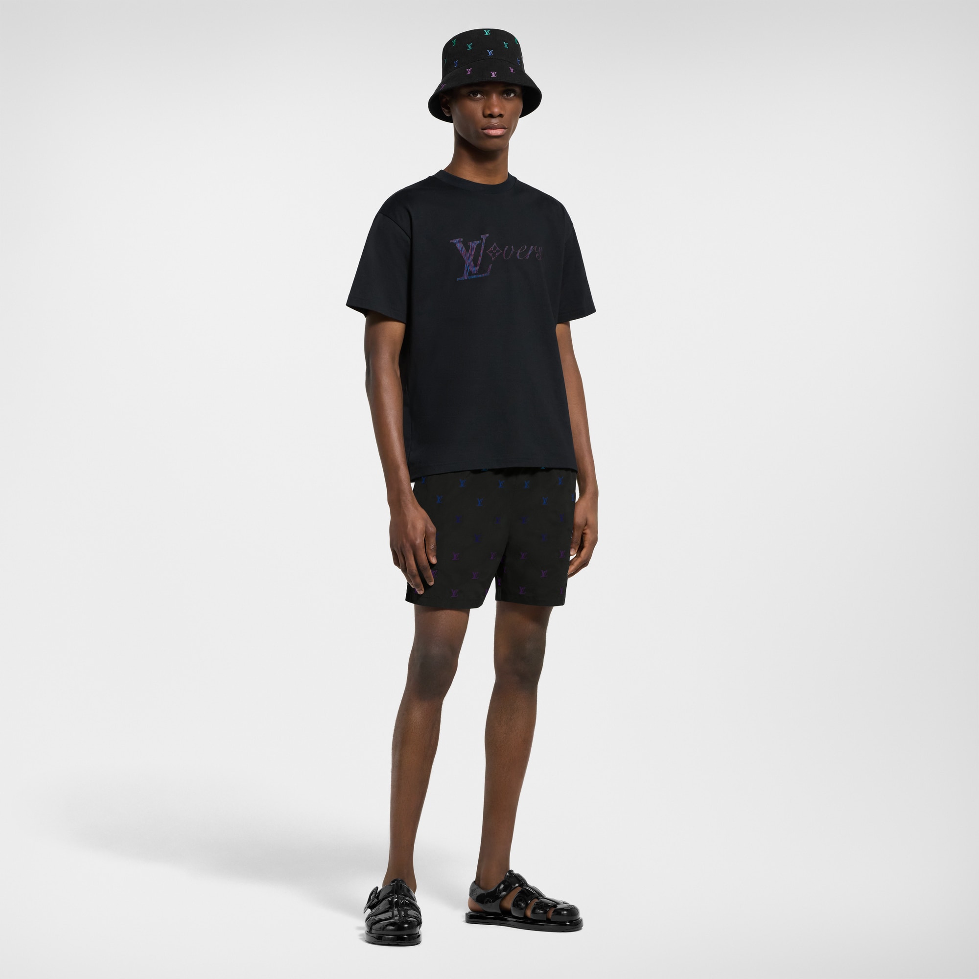  Ready-to-Wear Moda Praia Calção de Banho Bordado com LV Blason em Degradé | Louis Vuitton ® (Zoom no Produto)