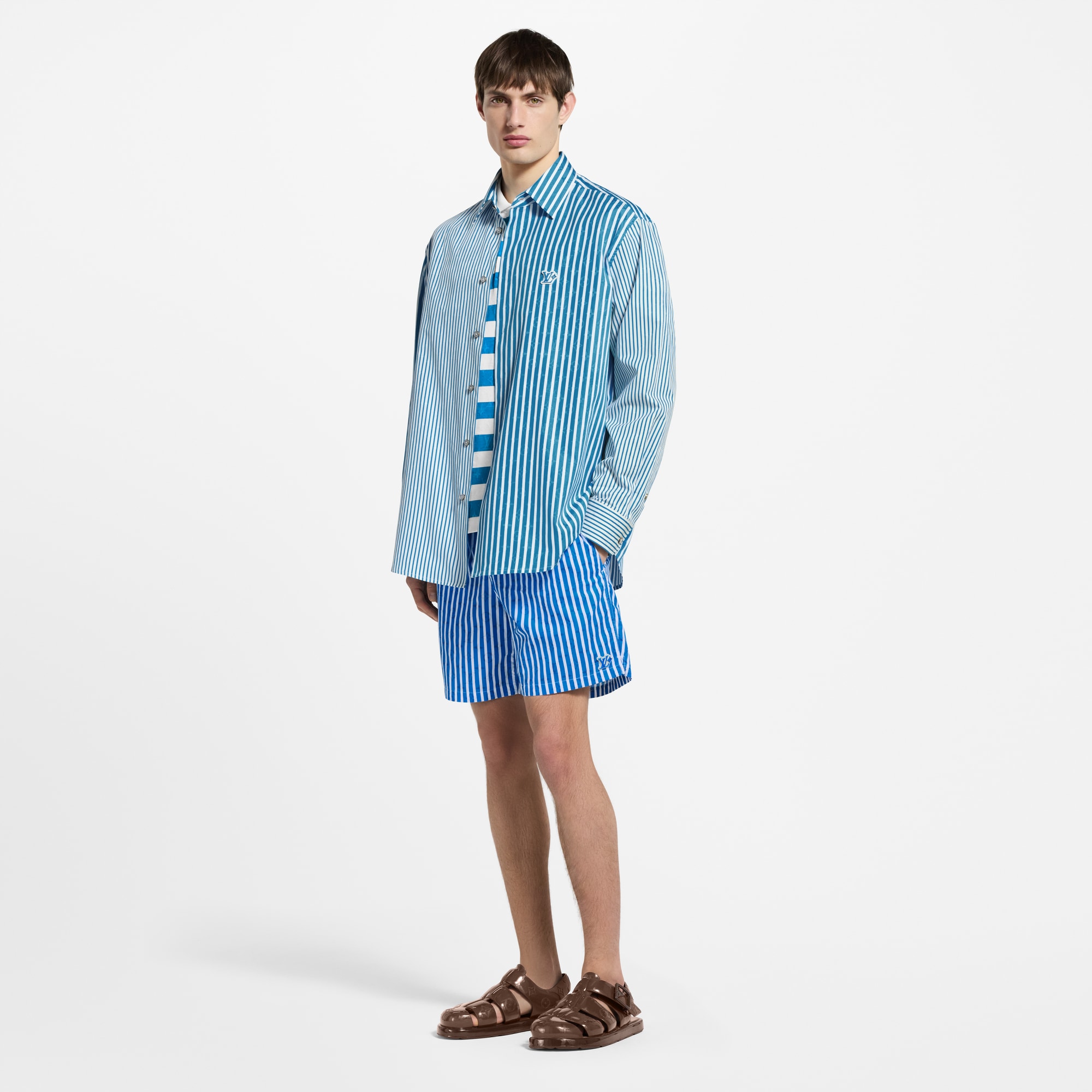  Ready-to-Wear Moda Praia Calção de Banho com Listras e Monogram | Louis Vuitton ® (Zoom no Produto)