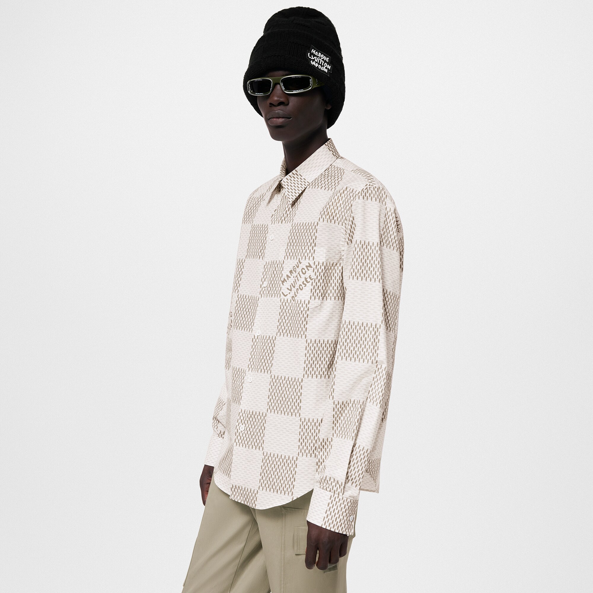  Discontinued Product Obs 12 Camisa Clássica de Algodão Damier com Manga Longa | Louis Vuitton ® (Zoom no Produto)