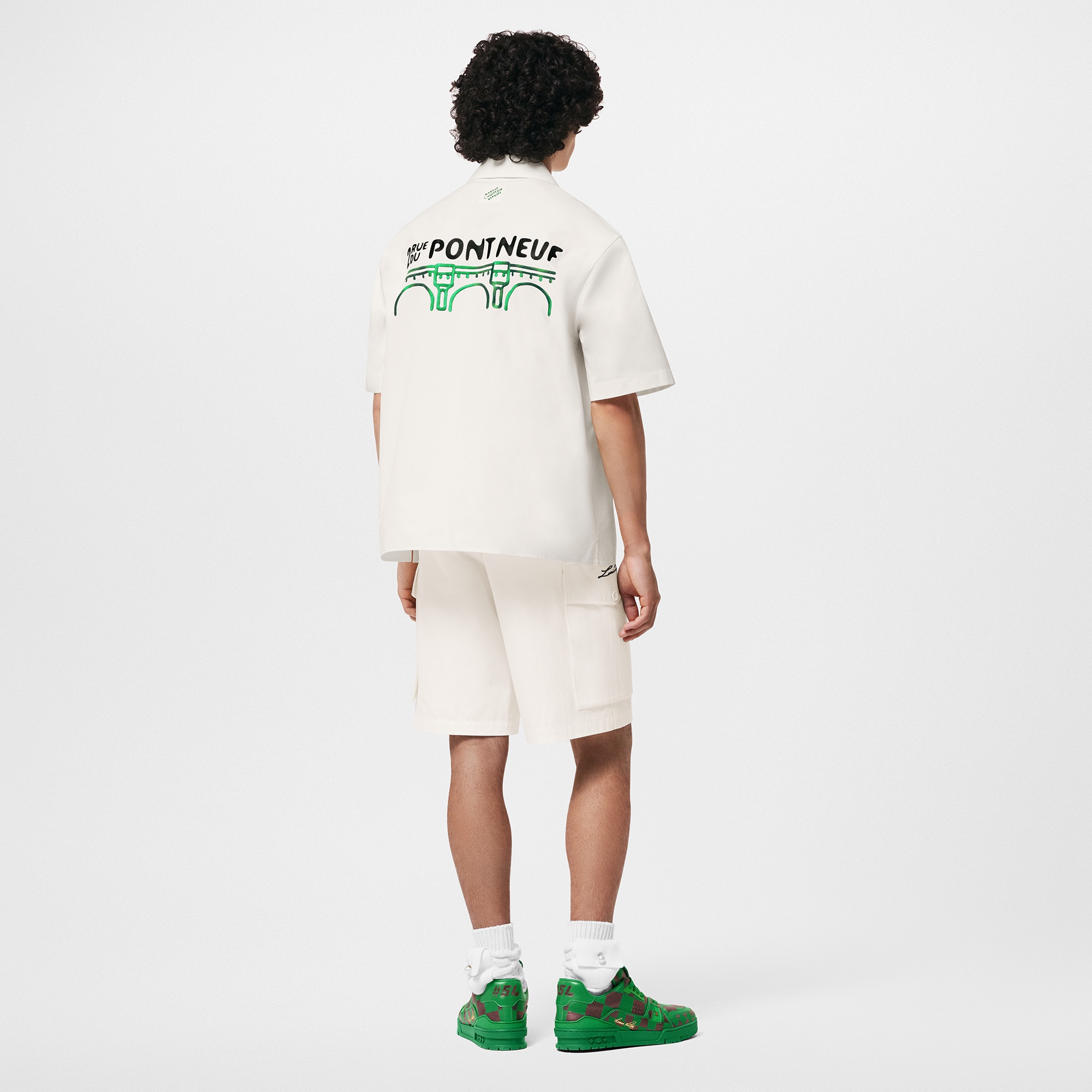  Discontinued Product Obs 12 Camisa de Algodão com Manga Curta e Colarinho Aberto | Louis Vuitton ® (Zoom no Produto)