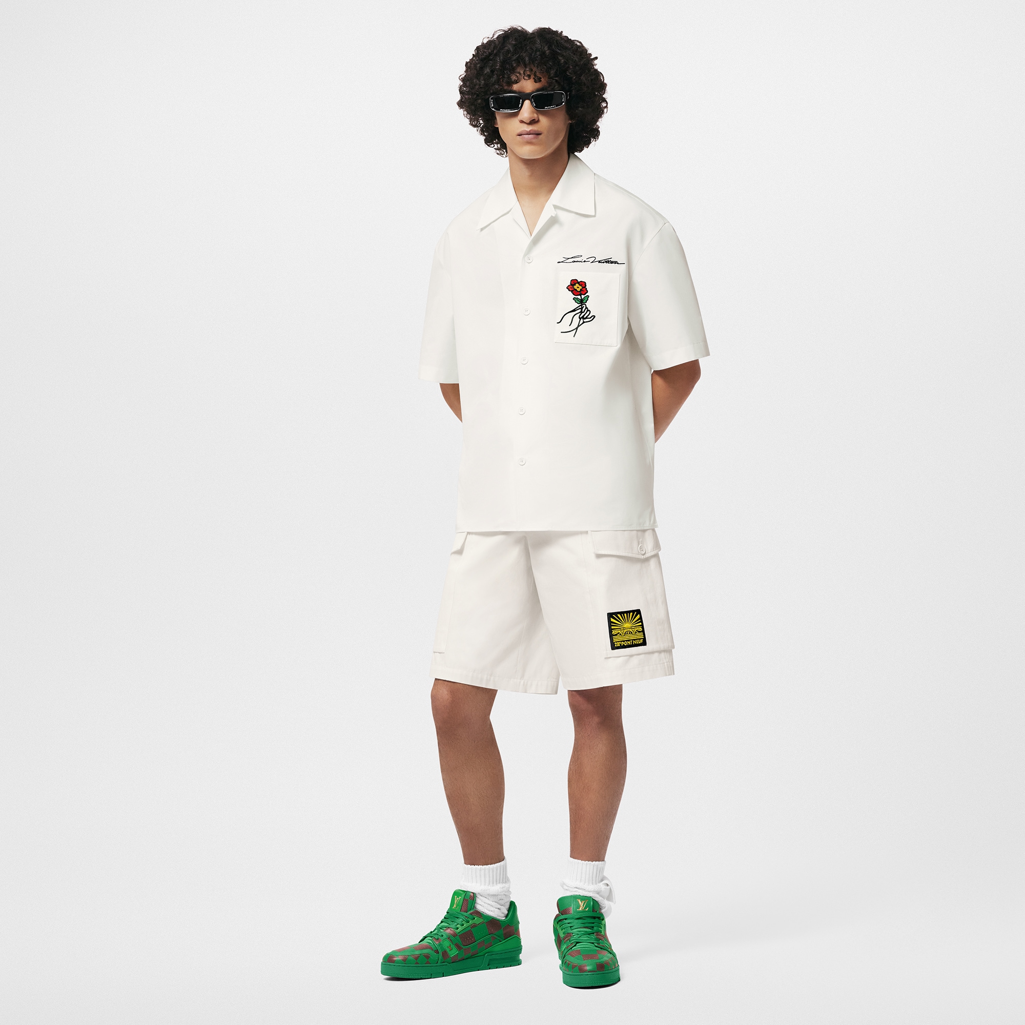  Discontinued Product Obs 12 Camisa de Algodão com Manga Curta e Colarinho Aberto | Louis Vuitton ® (Zoom no Produto)