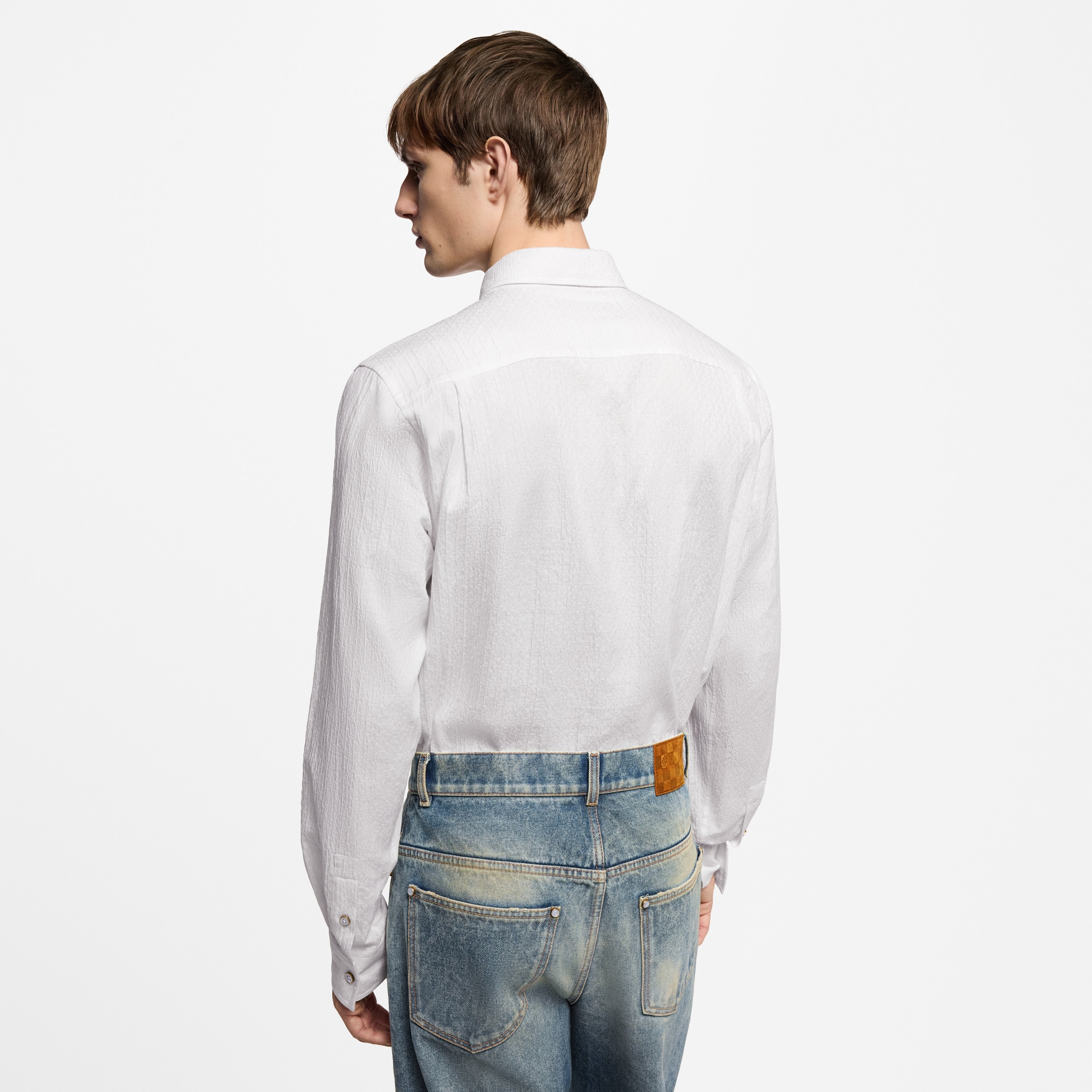  Ready-to-Wear Camisas Camisa de Algodão de Manga Longa em Jacquard Monogram | Louis Vuitton ® (Zoom no Produto)