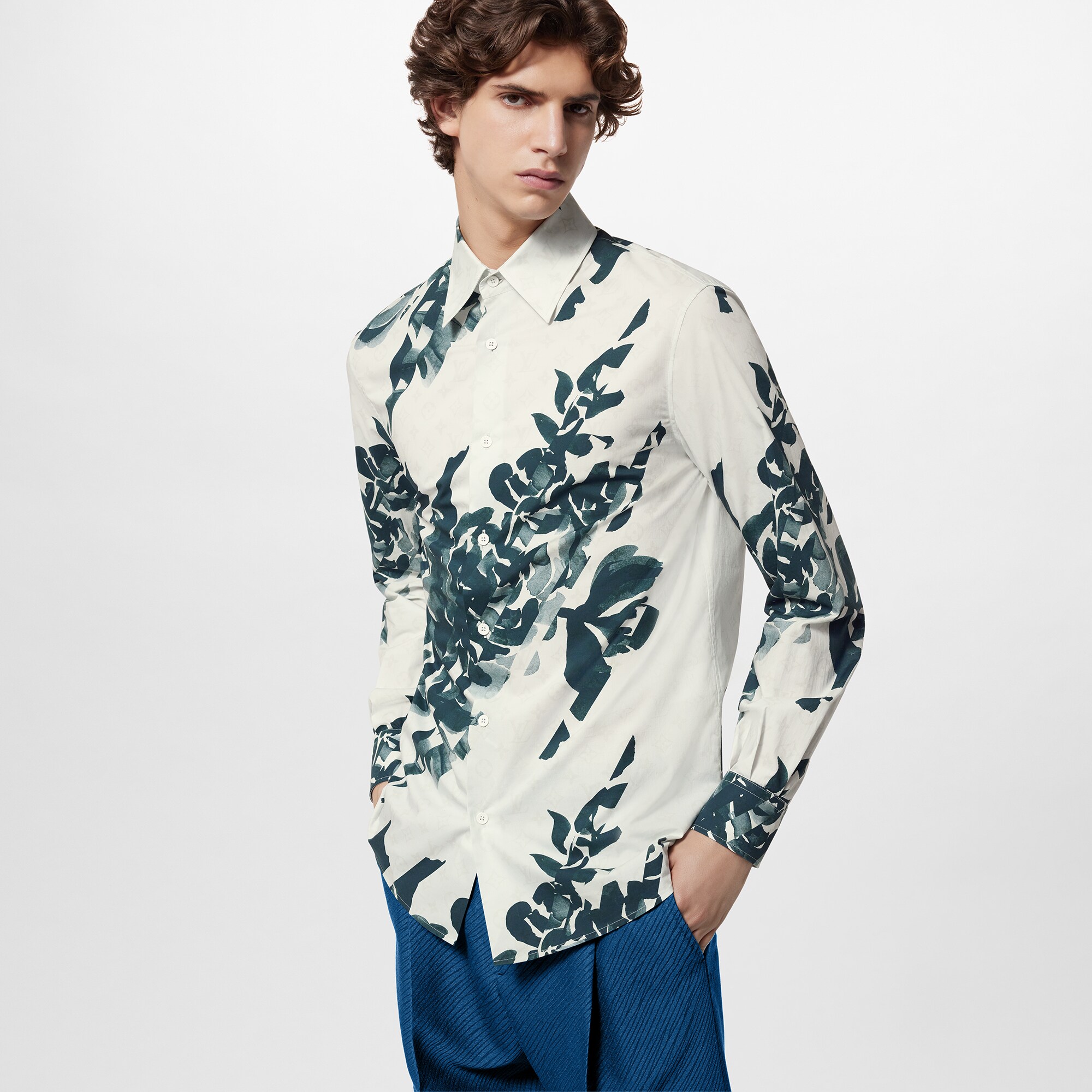  Discontinued Product Obs 12 Camisa de Algodão Estampada de Manga Longa | Louis Vuitton ® (Zoom no Produto)