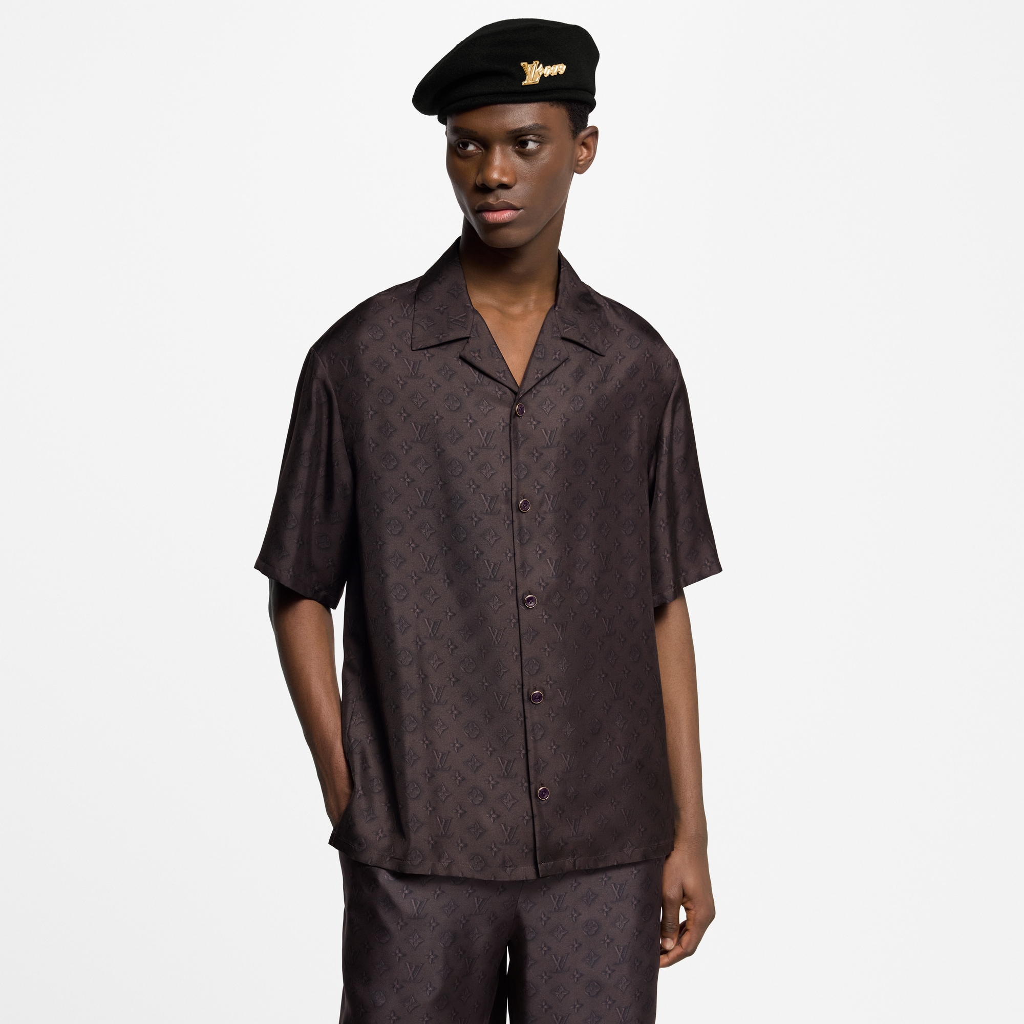  Ready-to-Wear Camisas Camisa de Manga Curta em Seda Estampada com Monogram | Louis Vuitton ® (Zoom no Produto)