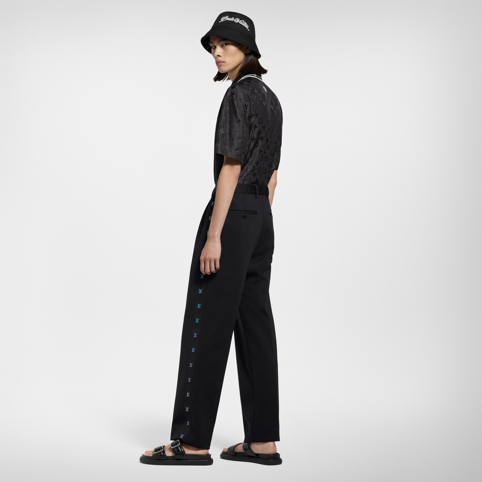  Ready-to-Wear Camisas Camisa de Seda de Manga Curta com Jacquard Monogram Moiré | Louis Vuitton ® (Zoom no Produto)