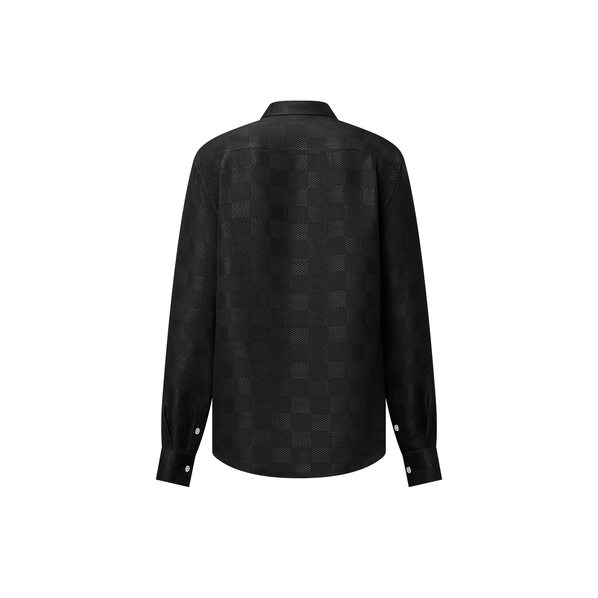  Ready-to-Wear Camisas Camisa de Seda de Manga Longa com Jacquard Damier | Louis Vuitton ® (Zoom no Produto)