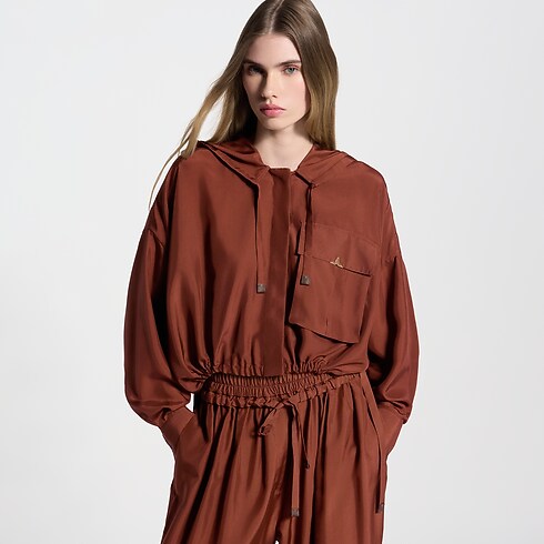 Ready-to-Wear Blusas Camisa de Seda Lavada com Capuz | Louis Vuitton ® (Zoom no Produto)