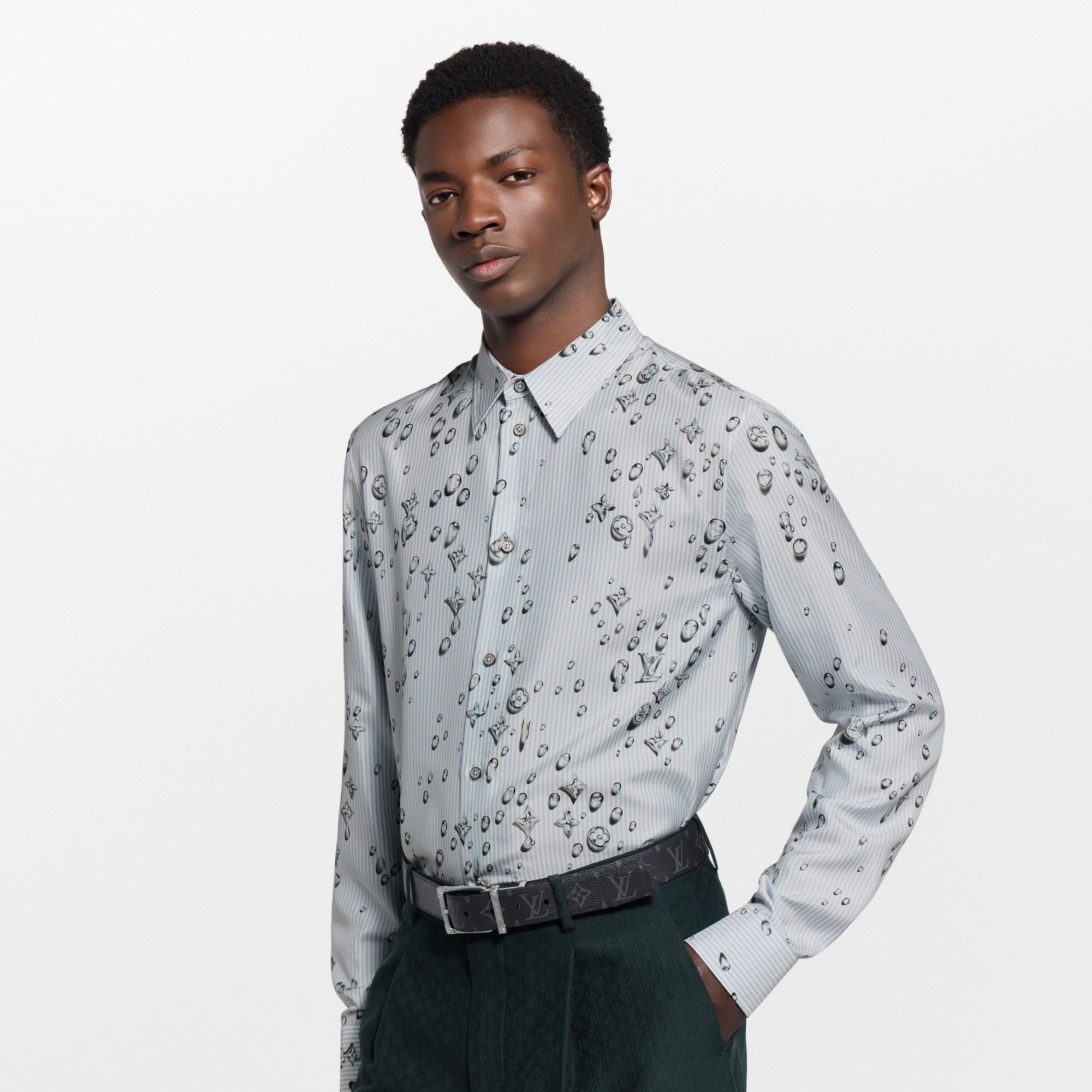  Ready-to-Wear Camisas Camisa de Seda Monogram Listrada | Louis Vuitton ® (Zoom no Produto)