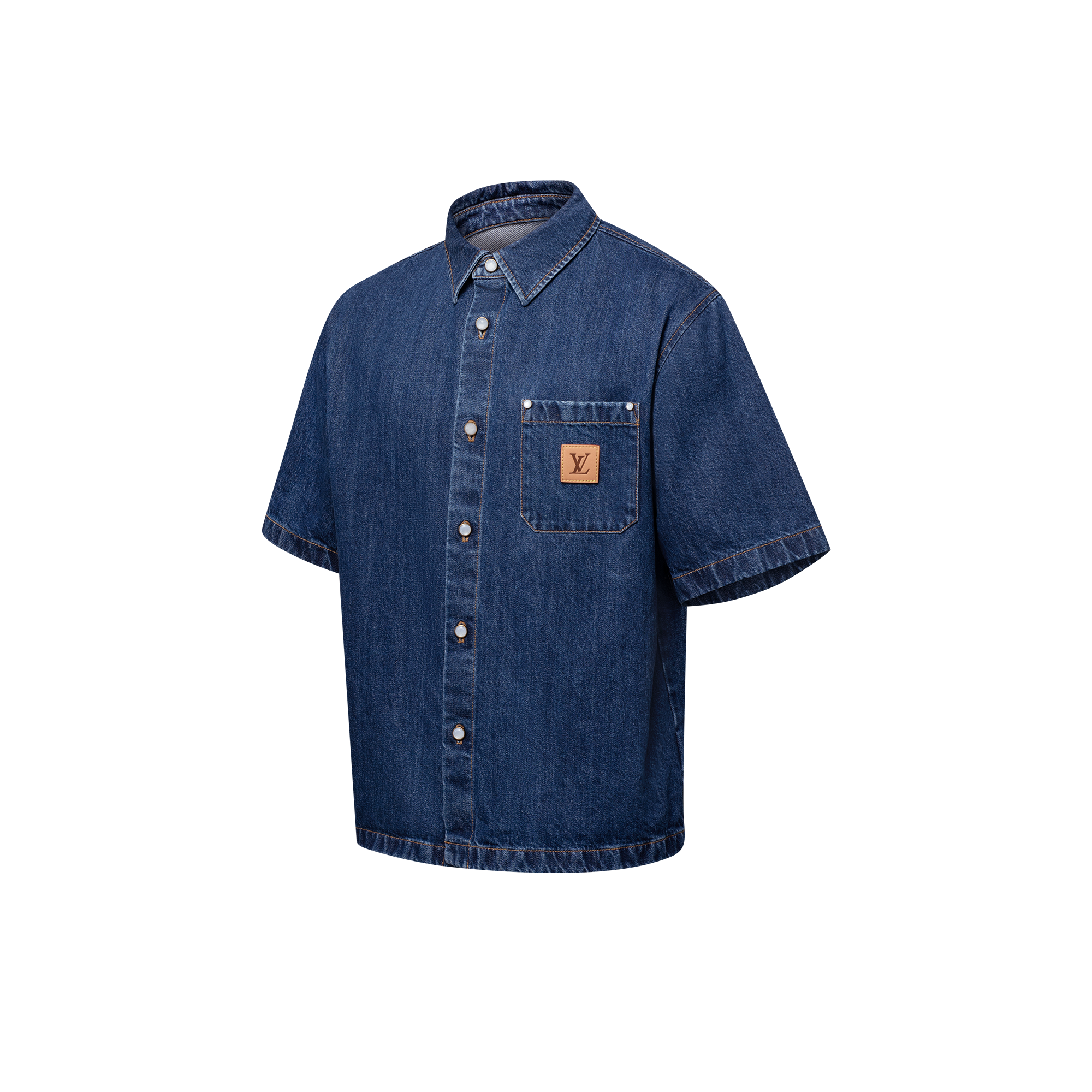  Ready-to-Wear Camisas Camisa Jeans de Manga Curta com Assinatura | Louis Vuitton ® (Zoom no Produto)