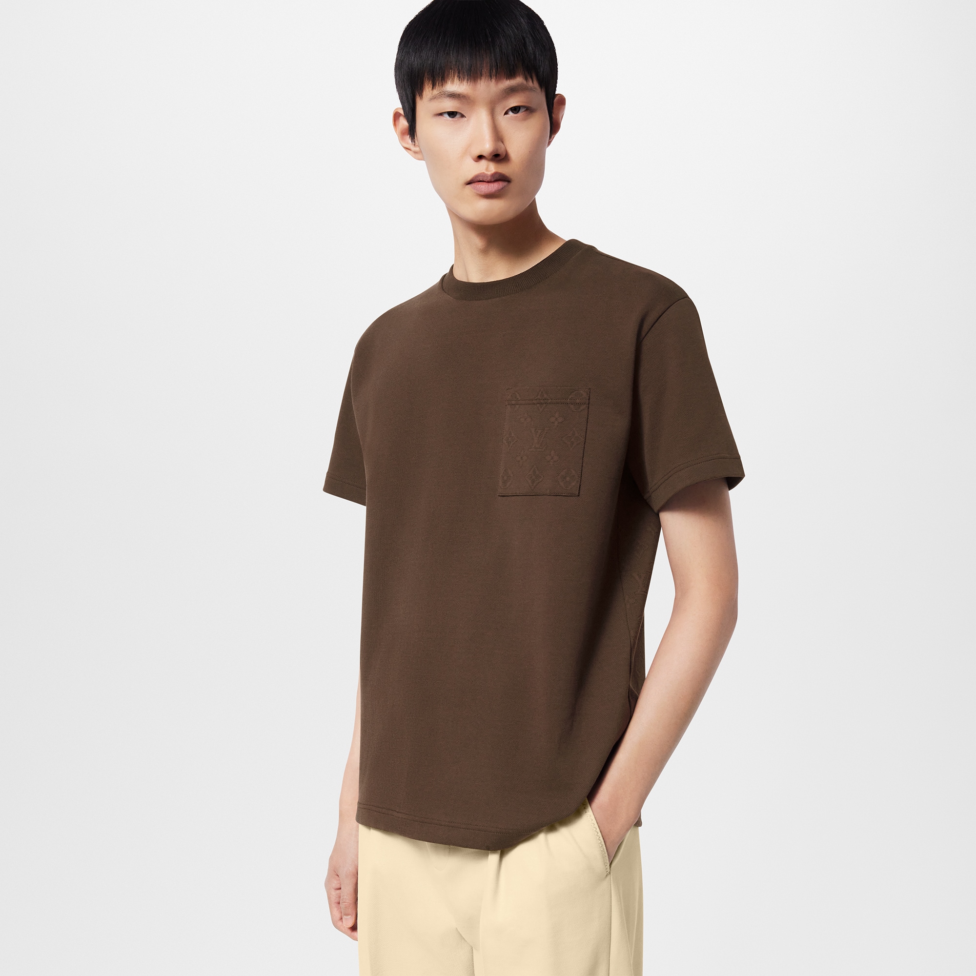 LOUIS VUITTON ダークブラウン Tシャツ ブラウン（茶色）系 Louis 