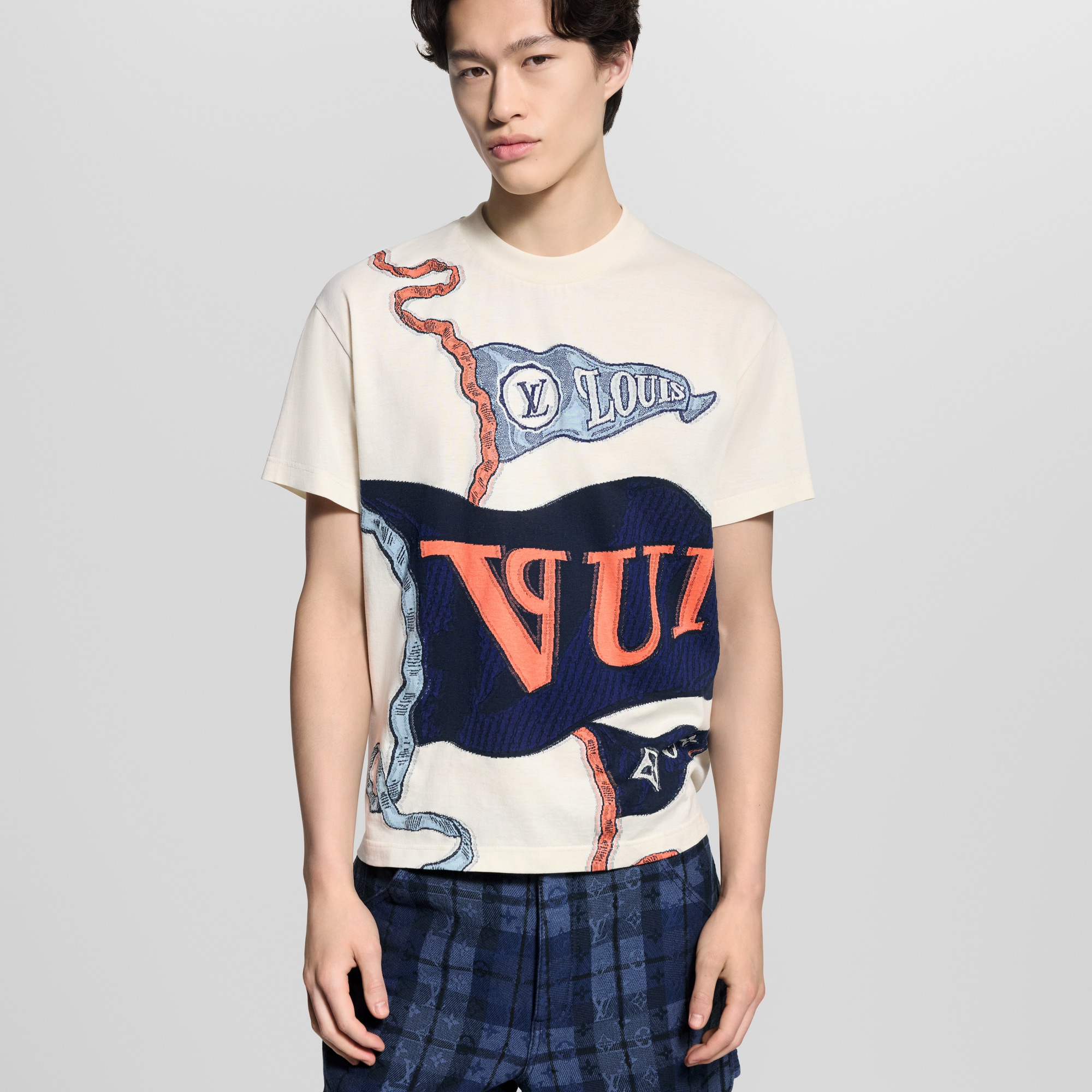  Ready-to-Wear Camisetas e Polos Camiseta com Grafismo em Intársia | Louis Vuitton ® (Zoom no Produto)