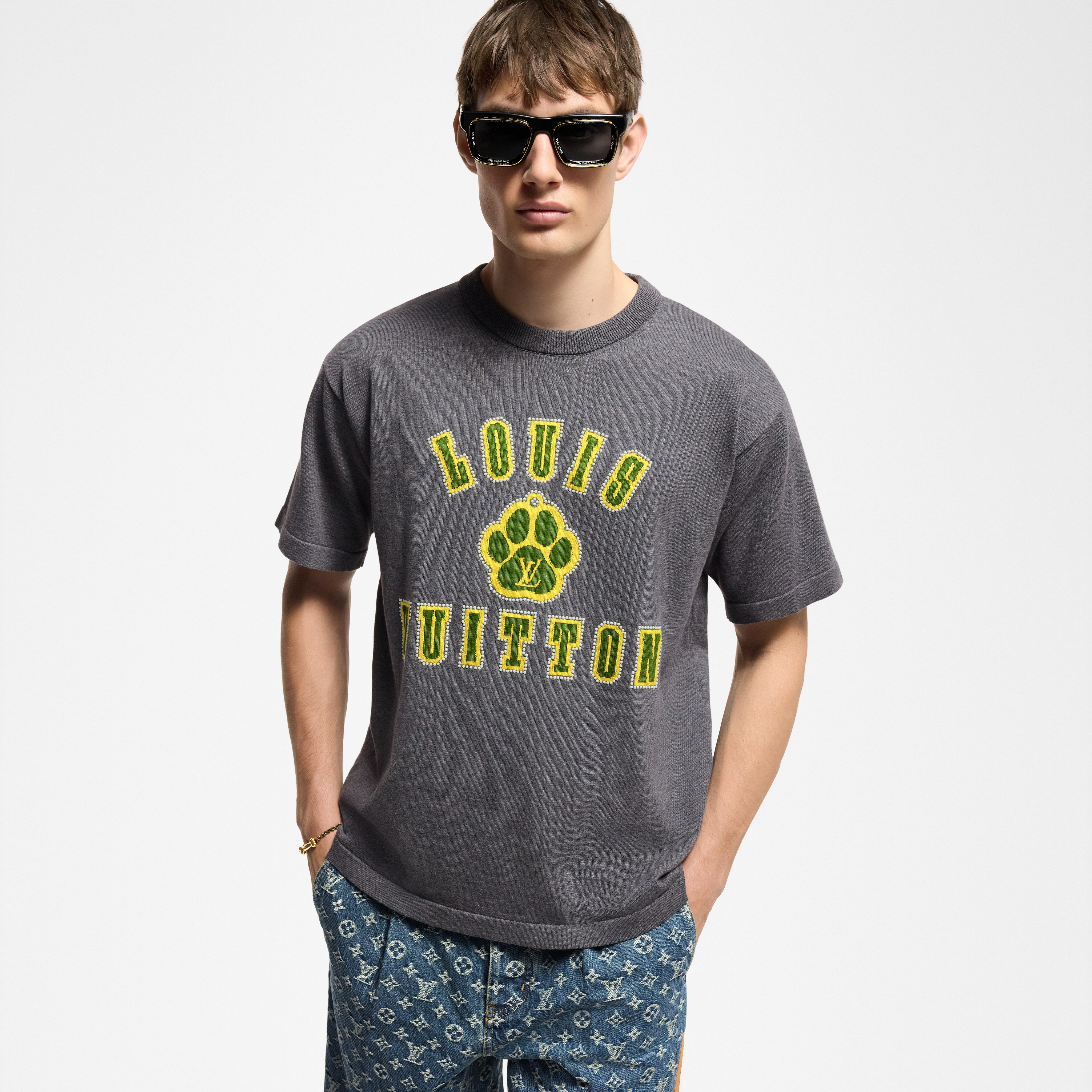  Ready-to-Wear Todas as Roupas Camiseta de Algodão com Bordado e Manga Curta | Louis Vuitton ® (Zoom no Produto)